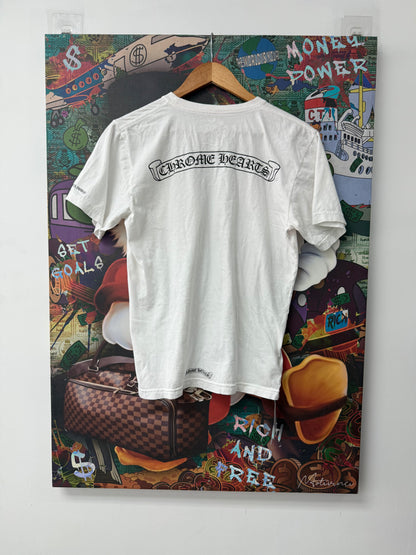 Chrome Hearts Scroll Logo Tee White Used