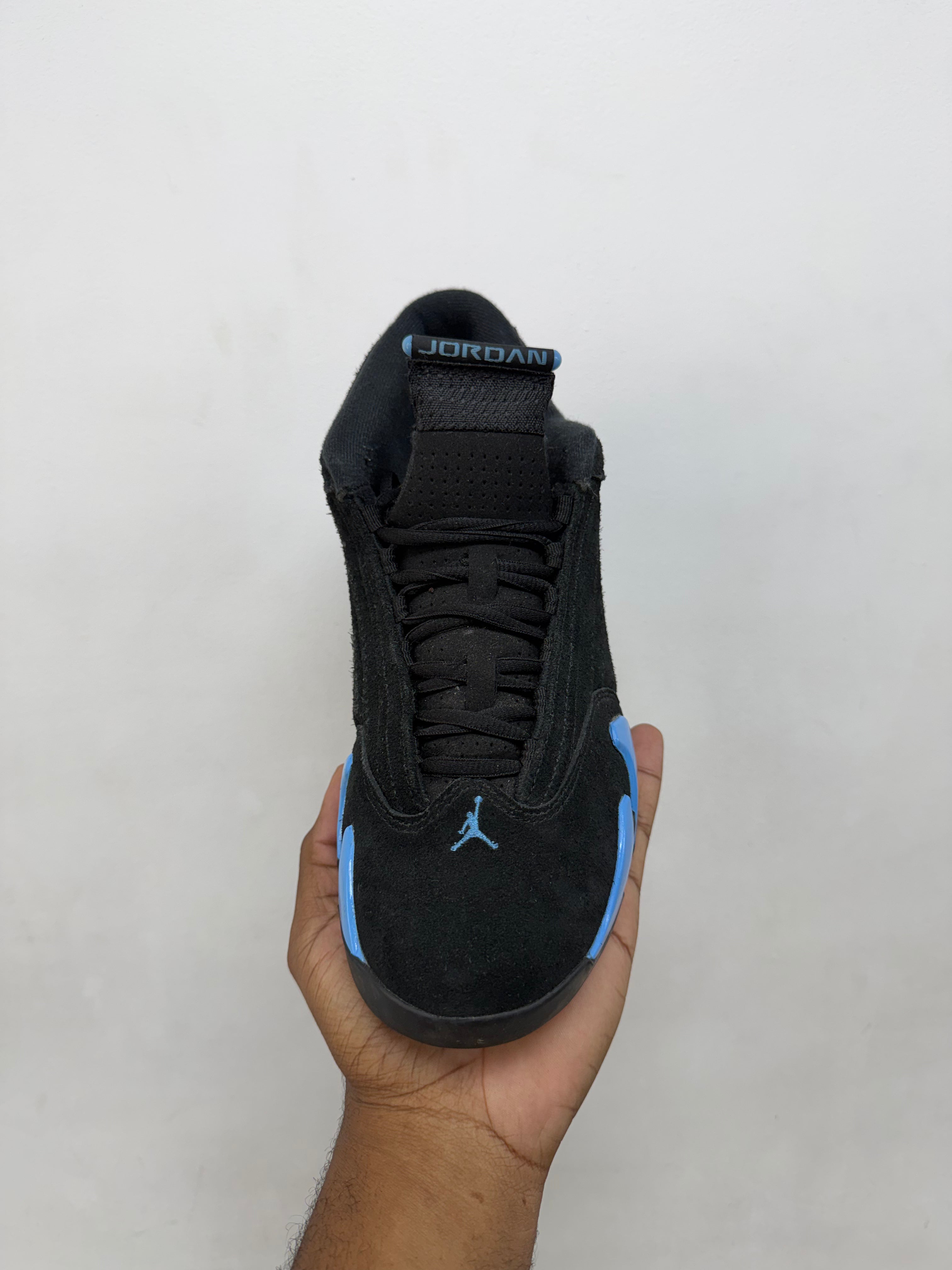 Jordan 14 Black University Blue Sneakers