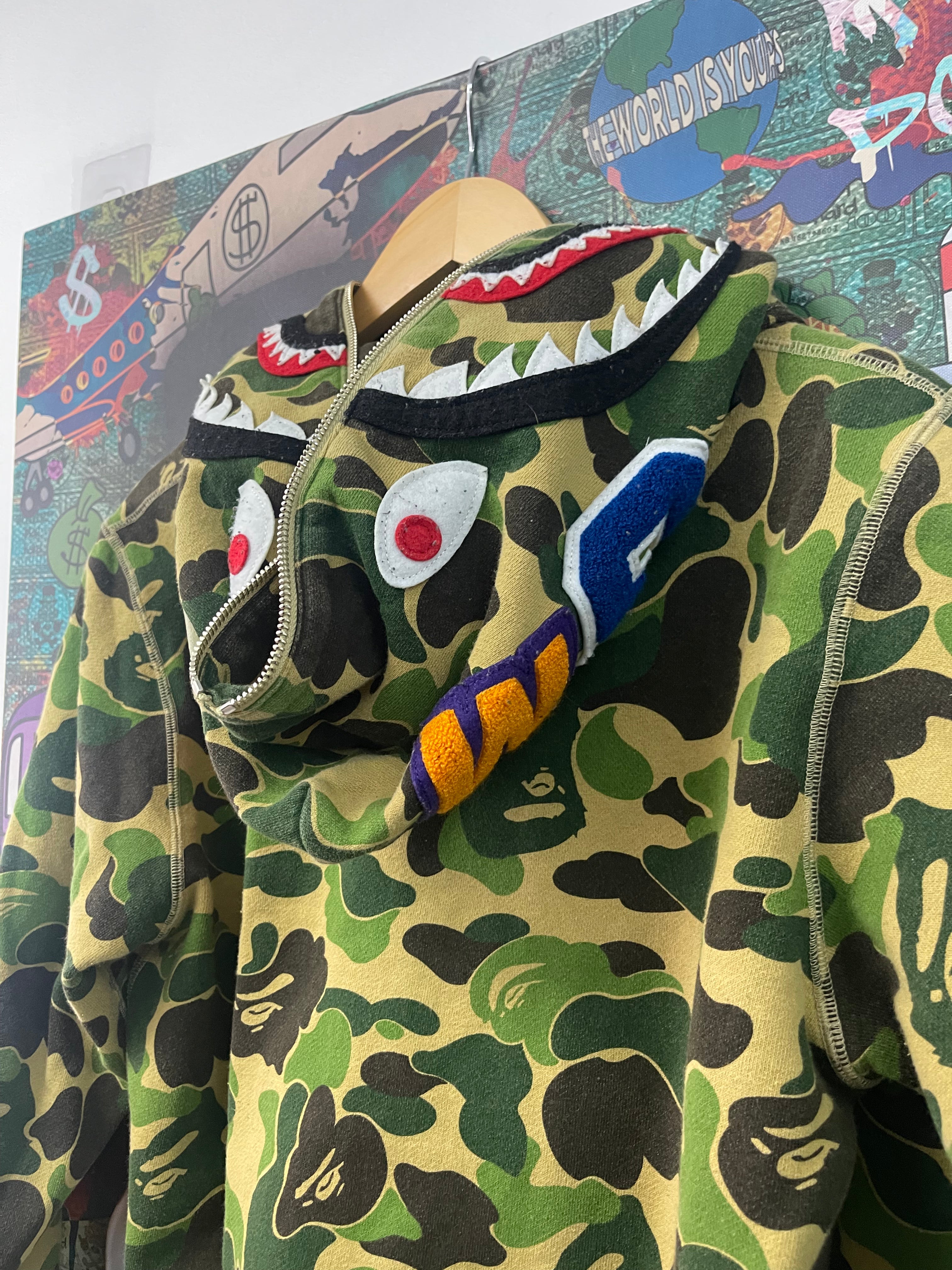 Bape Camo Quarter Zip Shark Hoodie