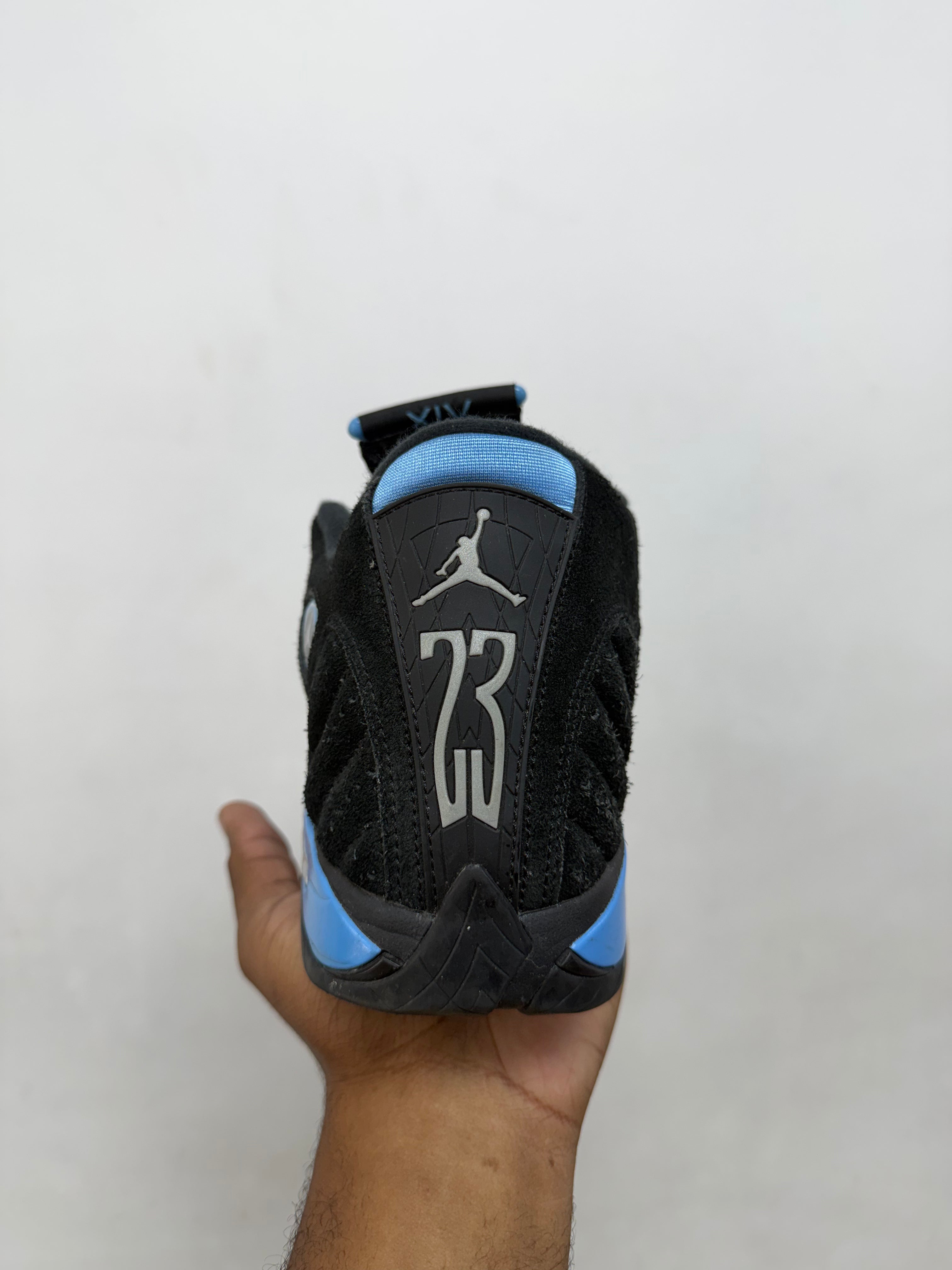 Jordan 14 Black University Blue Sneakers
