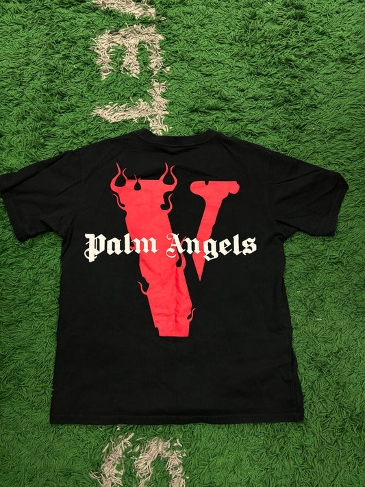 Vlone Tee Black Red Palm Angels Used Large (Fits Small)