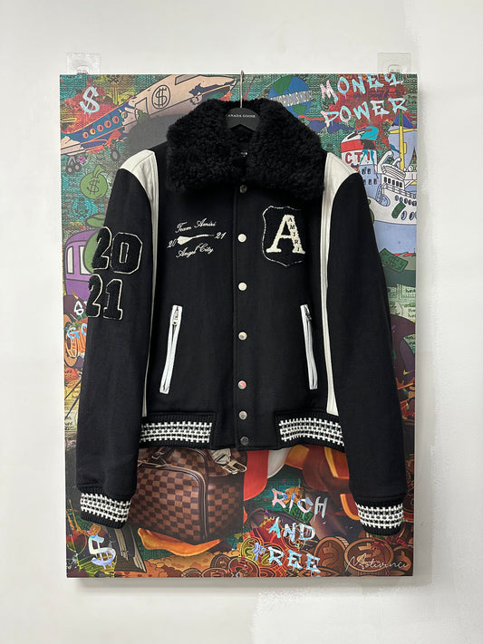 Team Amiri Varsity Jacket (Removable Shearling) Used 48 (Medium)