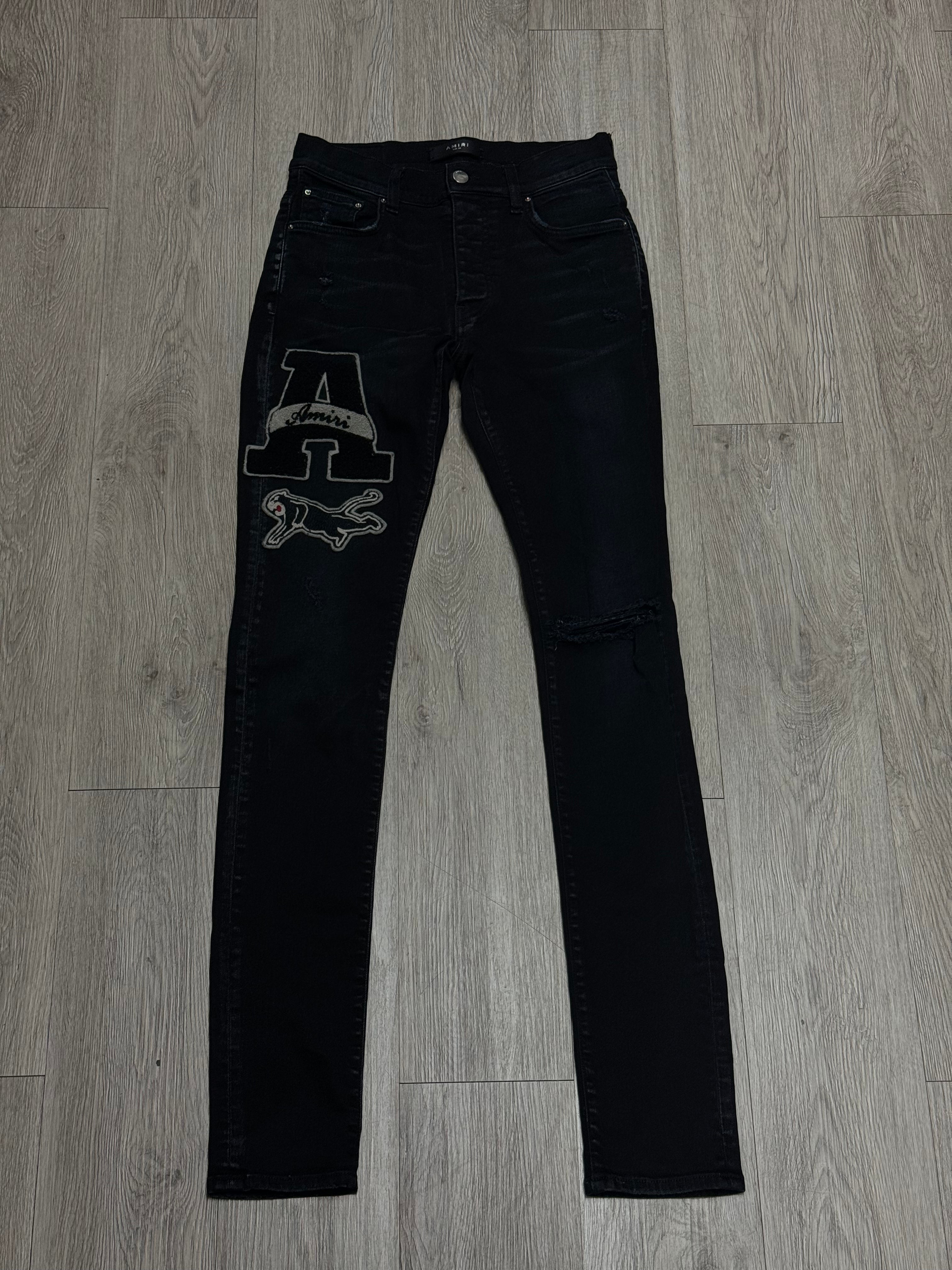 Amiri Black A Patch Jeans