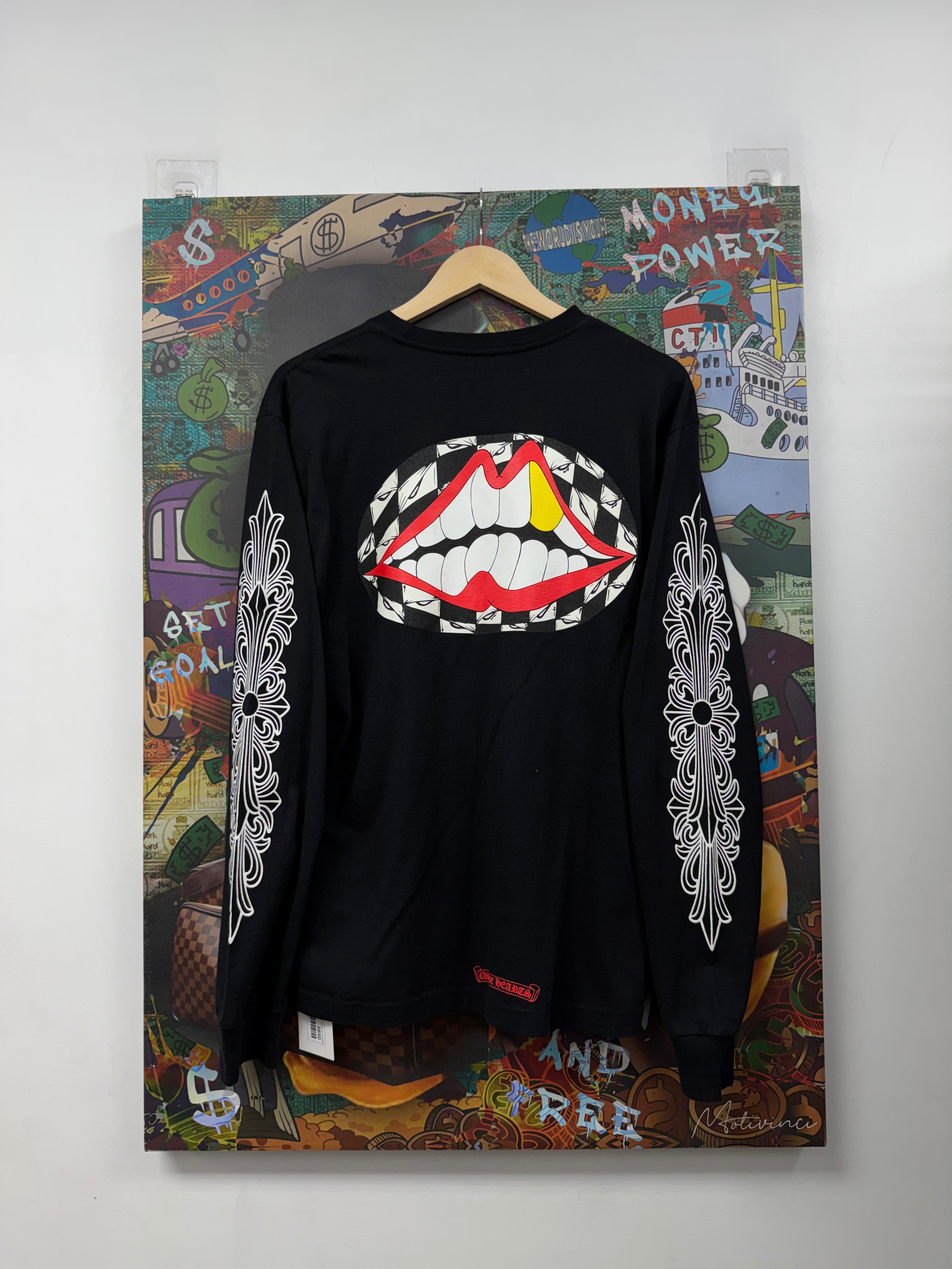 Chrome Hearts Matty Boy Black Red Chomper Long Sleeve