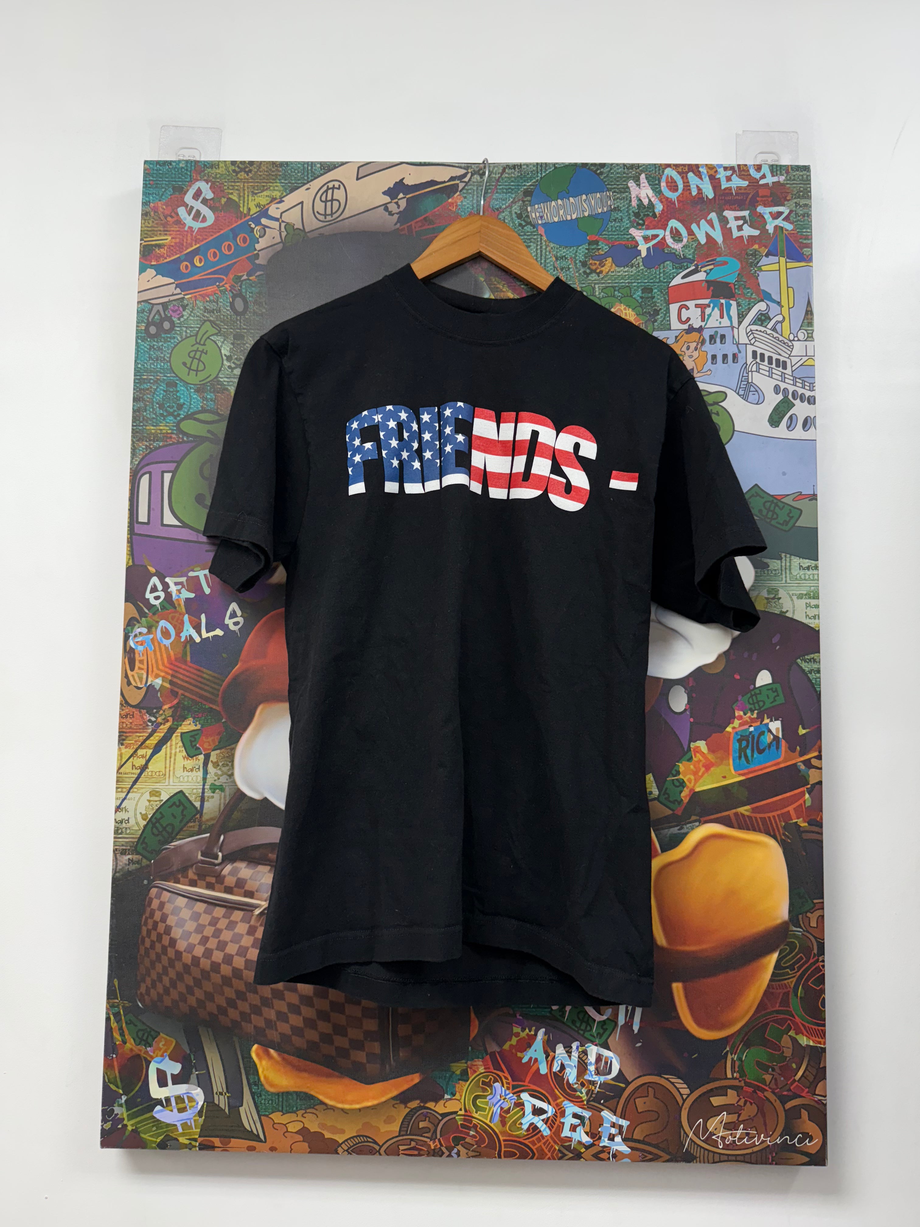 Vlone Black USA Flag Tee