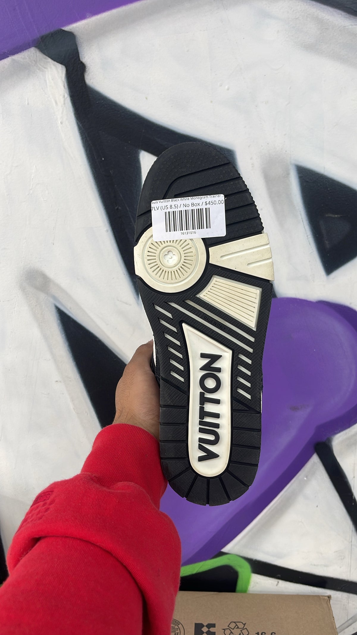 Louis Vuitton Black White Monogram Trainer Sneakers