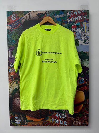 Balenciaga World Food Programme Lime Tee New With Tags