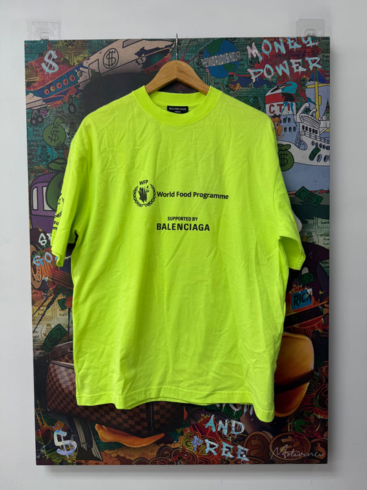 Balenciaga World Food Programme Lime Tee New With Tags