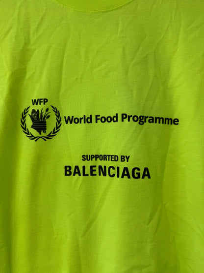 Balenciaga World Food Programme Lime Tee New With Tags