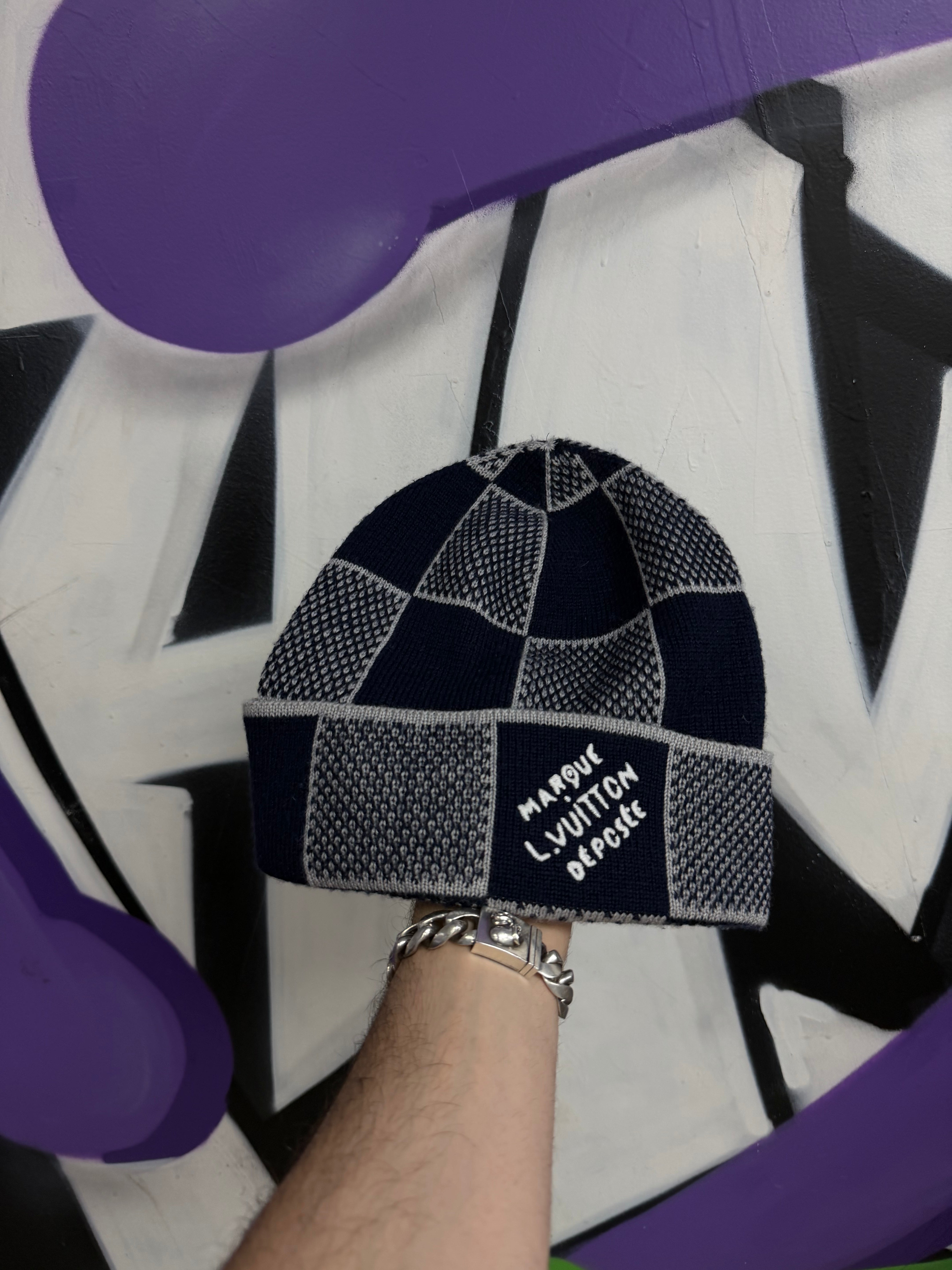 Louis Vuitton Mrarque Deposee Navy Beanie