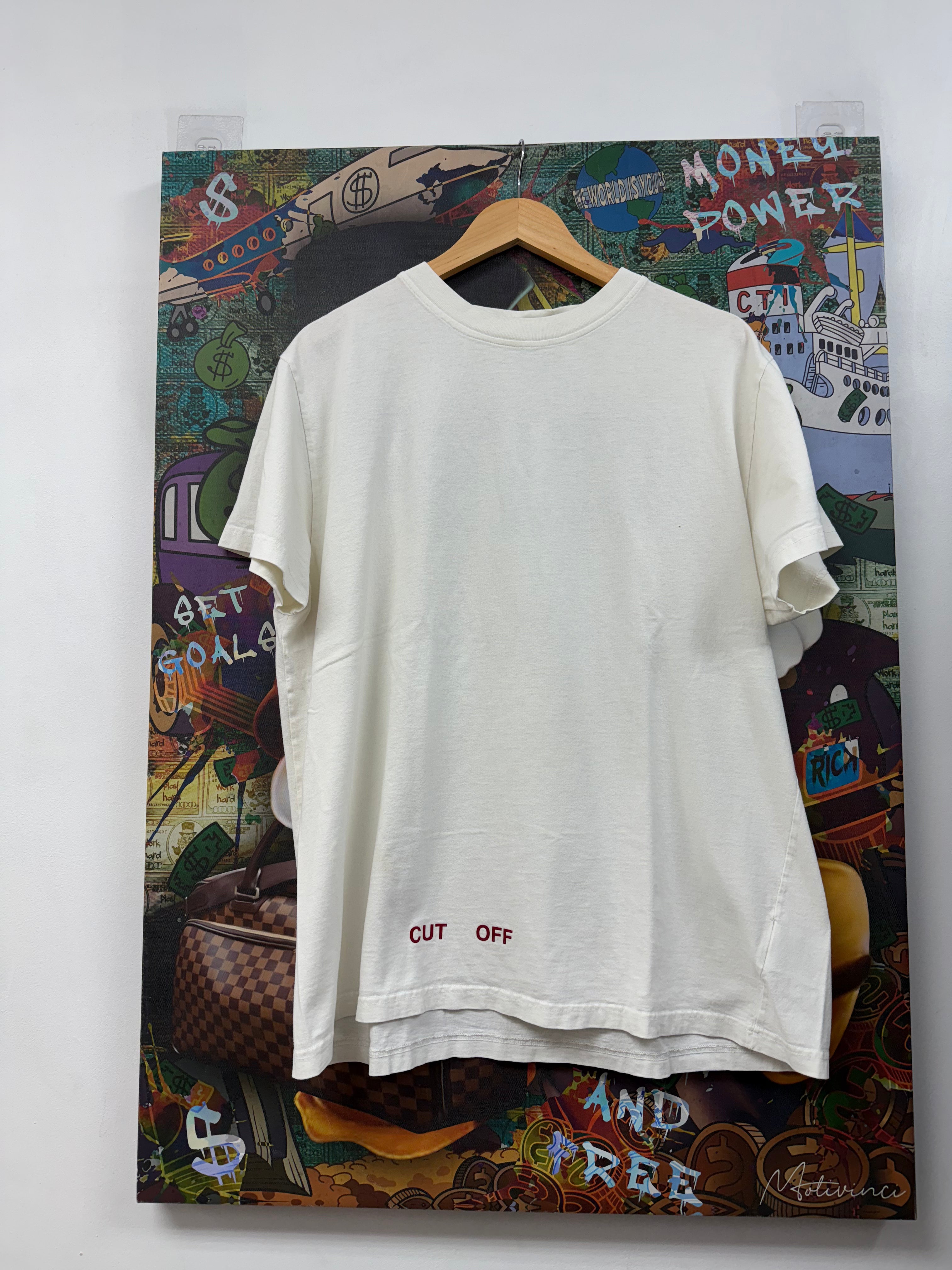 Off-White White Black Grey Drip Tee