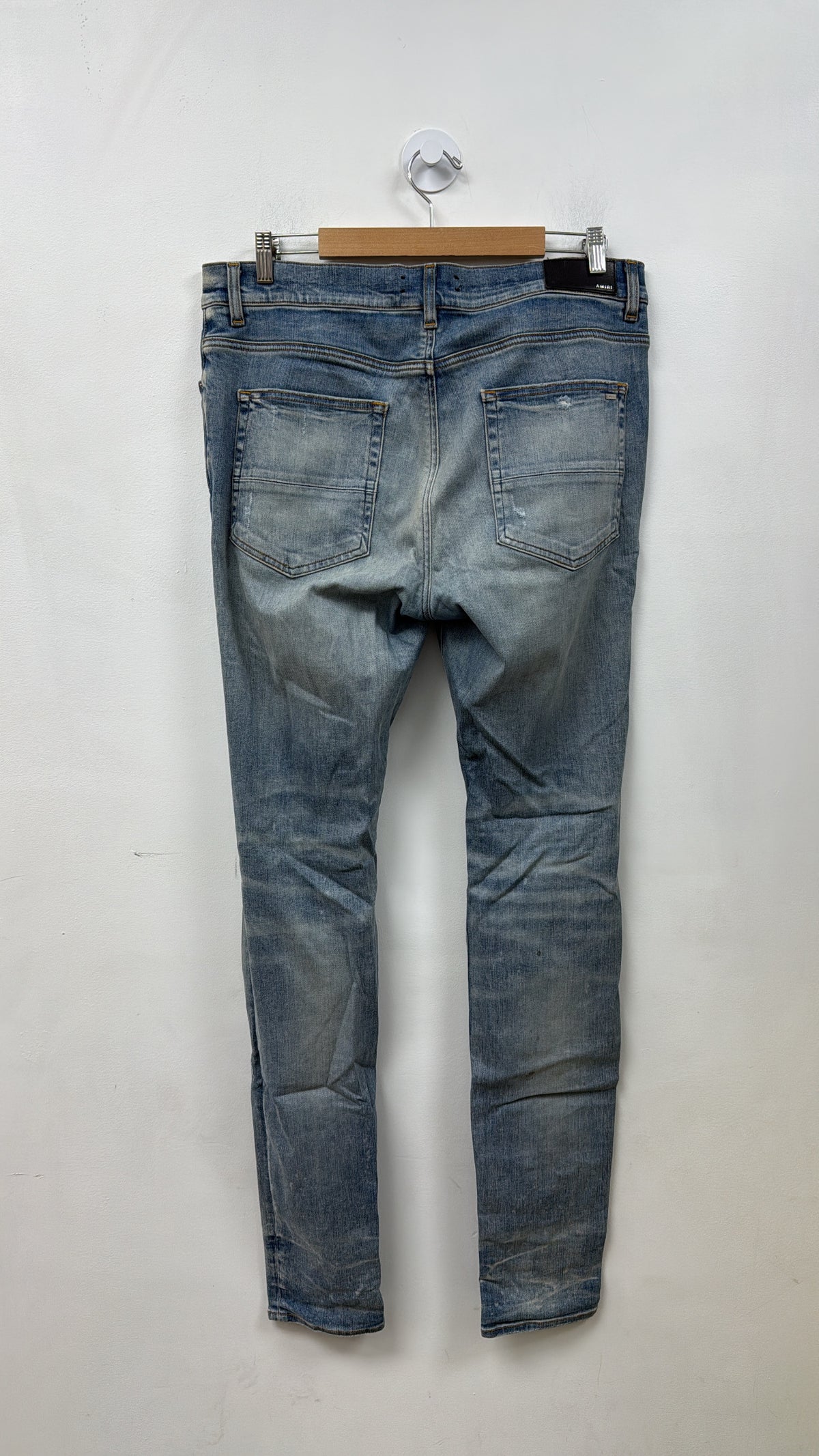 Amiri Light Wash Broken Thrasher Jeans