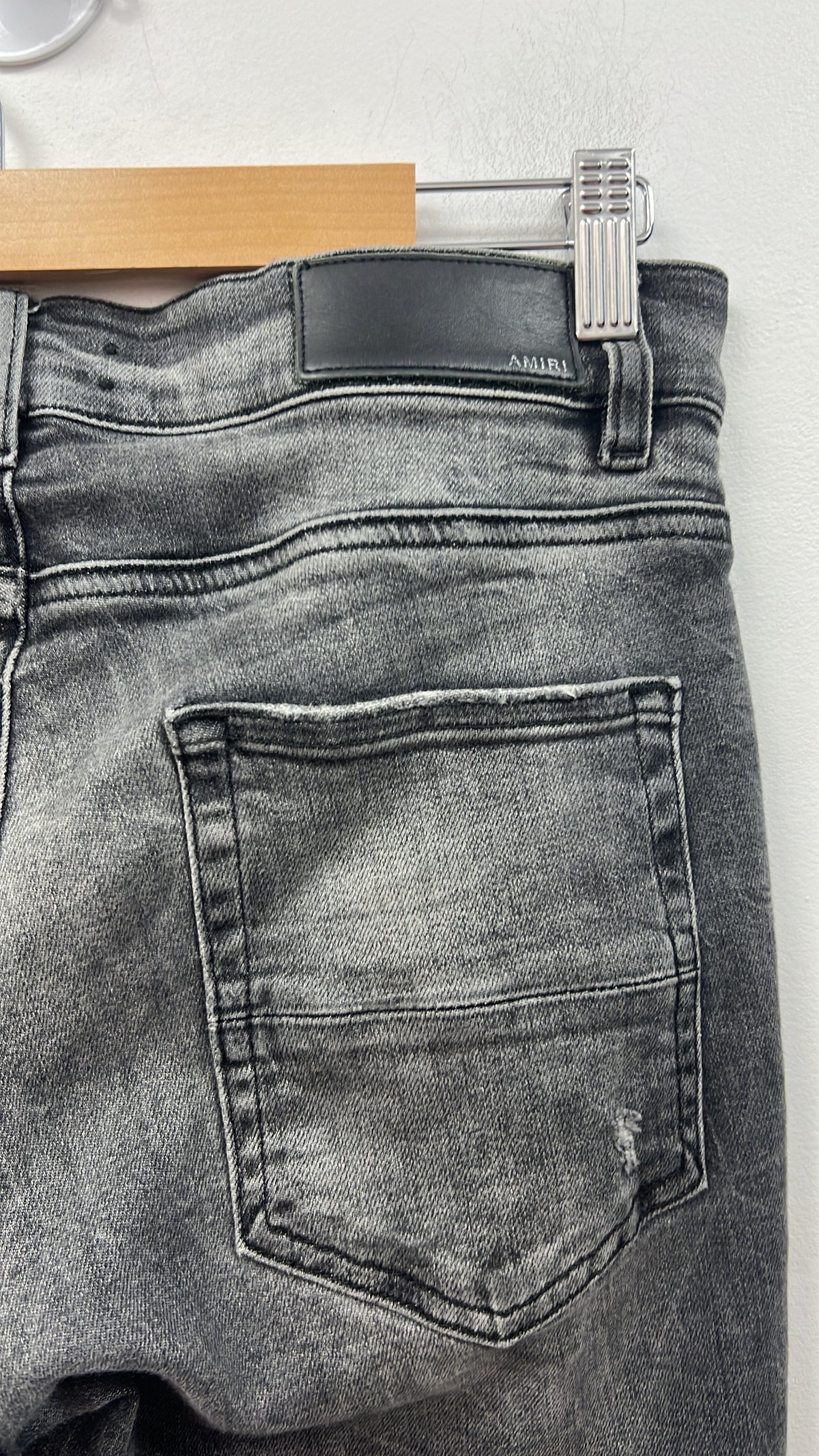 Amiri Grey Paisley Patch Jeans