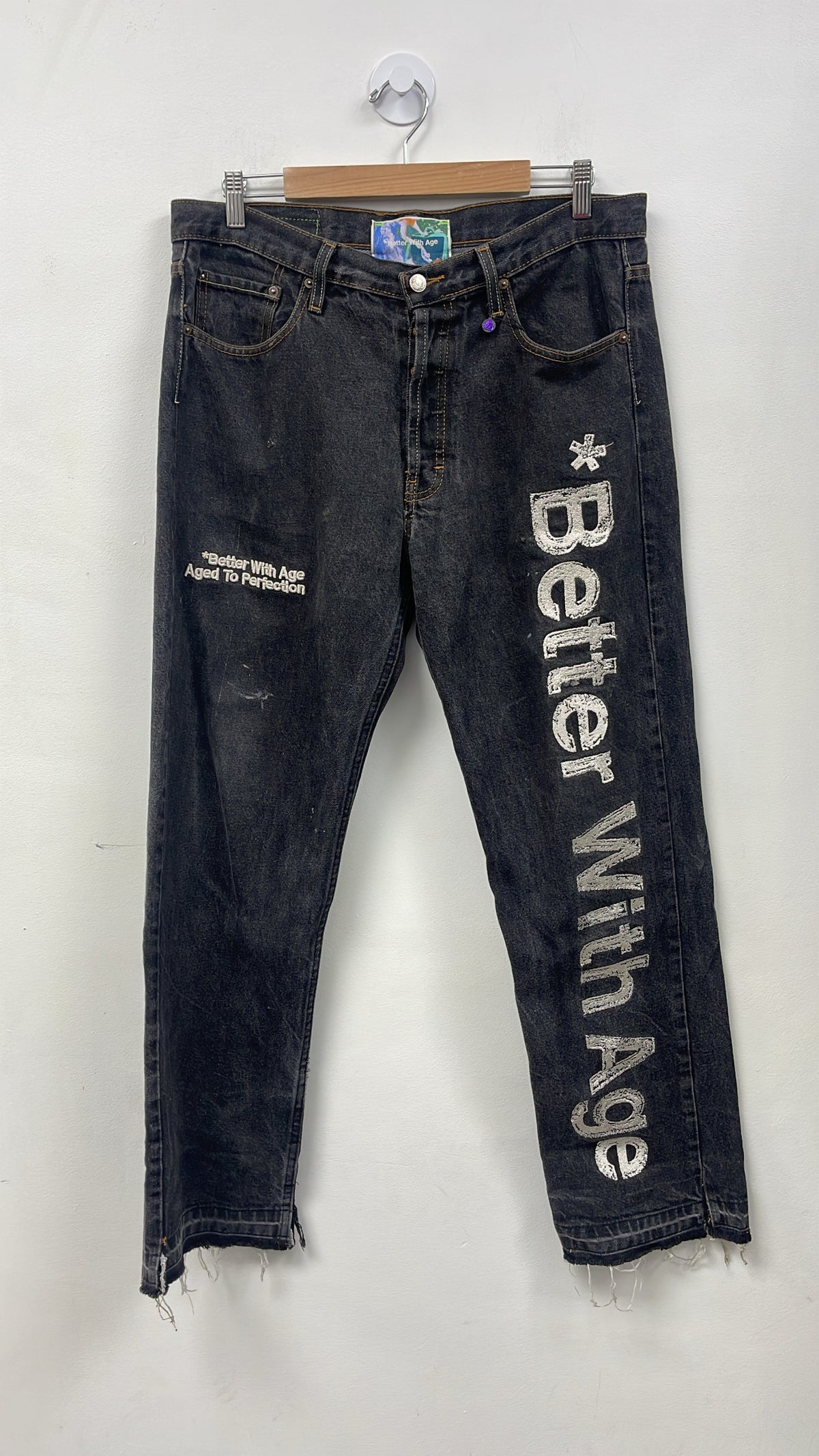 Better With Age Black Wash Logo Jeans