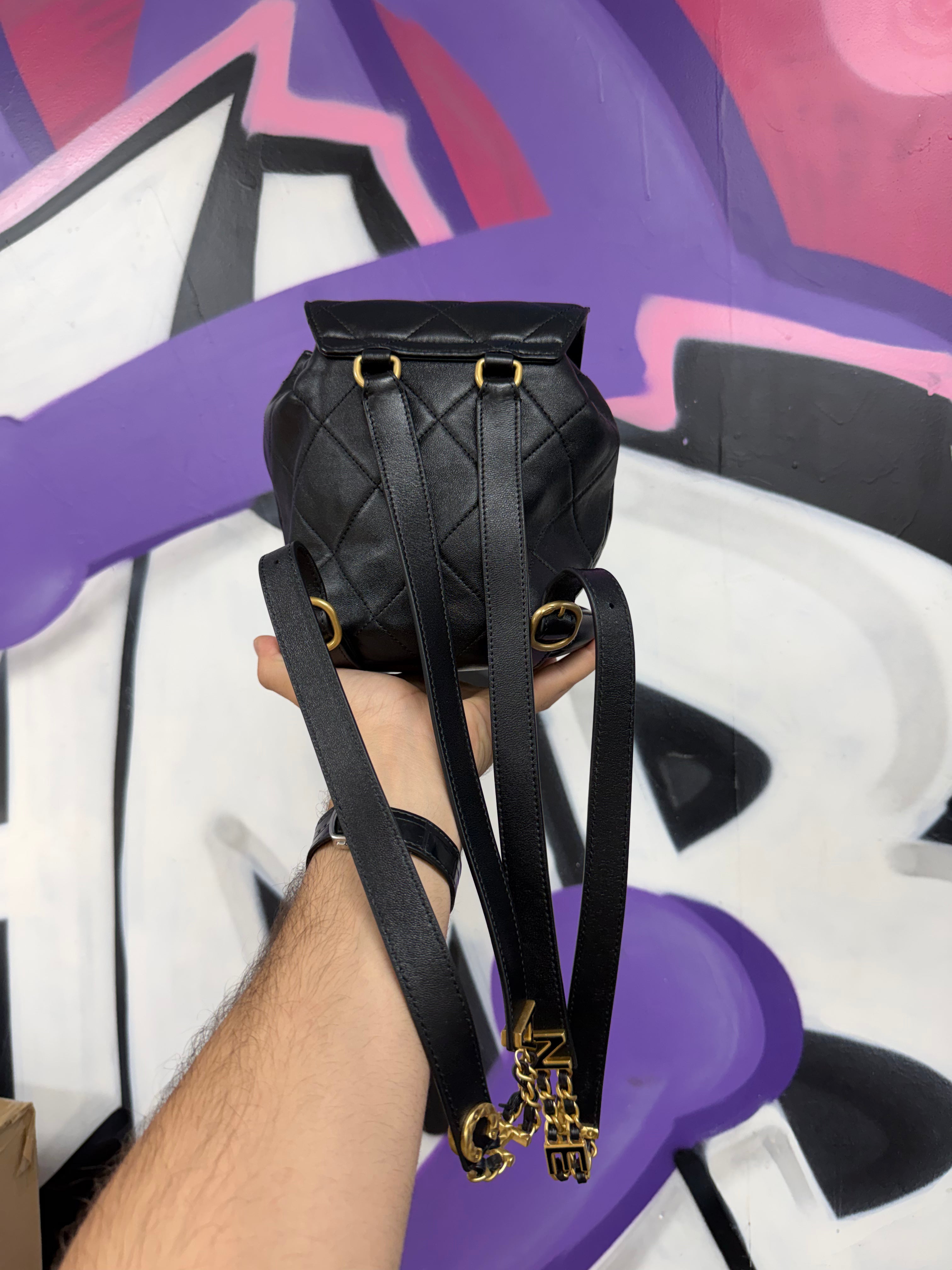 Chanel Black Quilted Lambskin Backpack