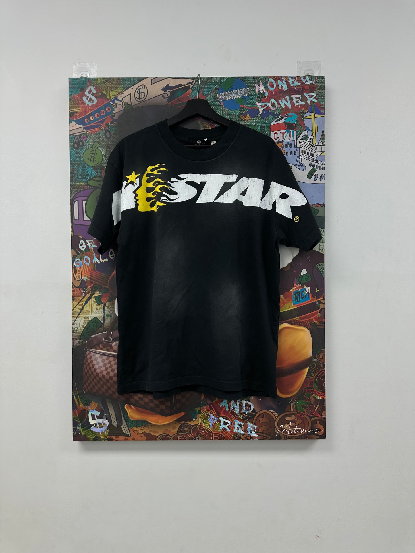 Hellstar Studios Cartoon Tee Black Yellow New Small In Plastic