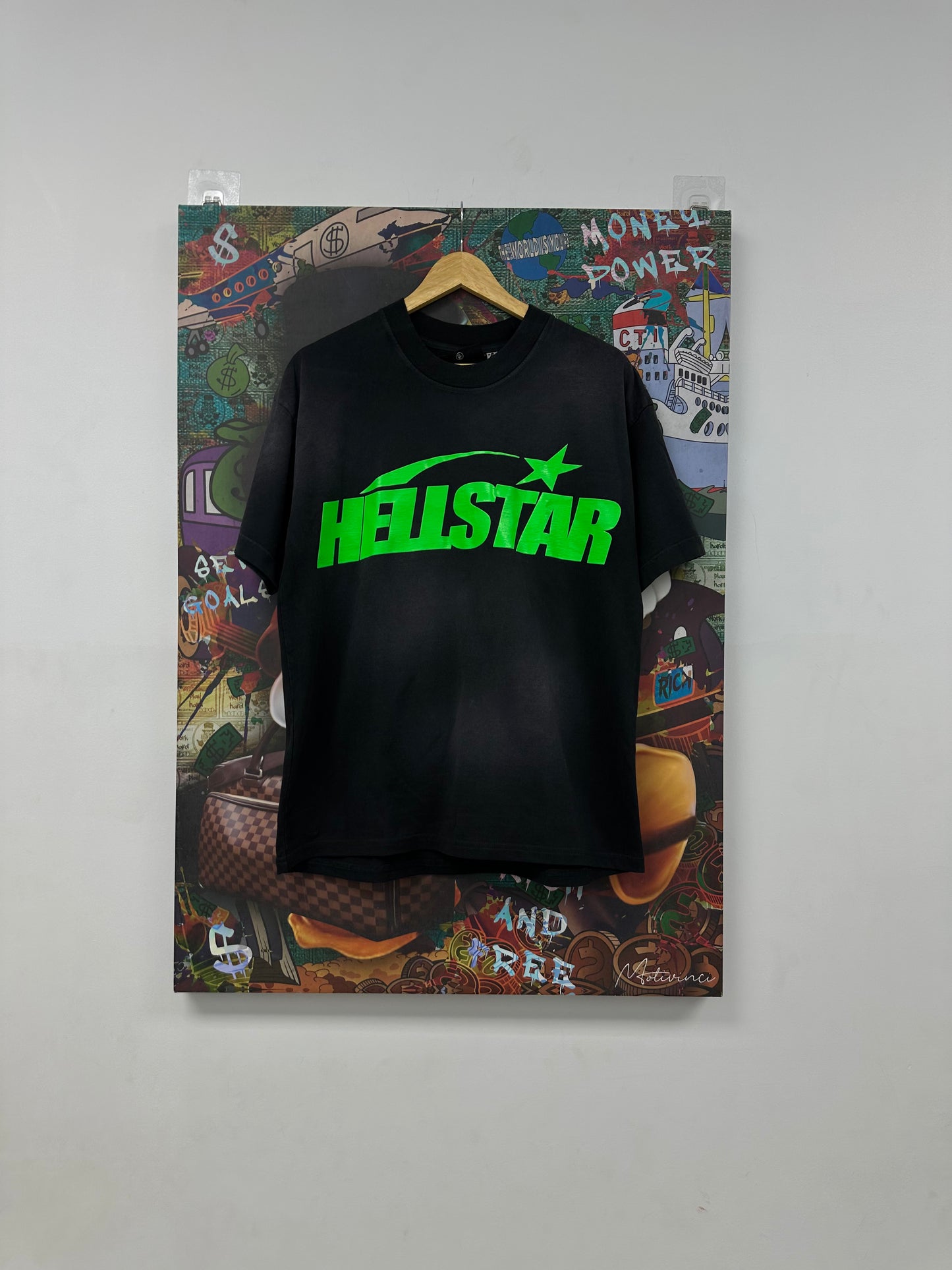 Hellstar Classic Logo Tee Black Green New XS In Plastic