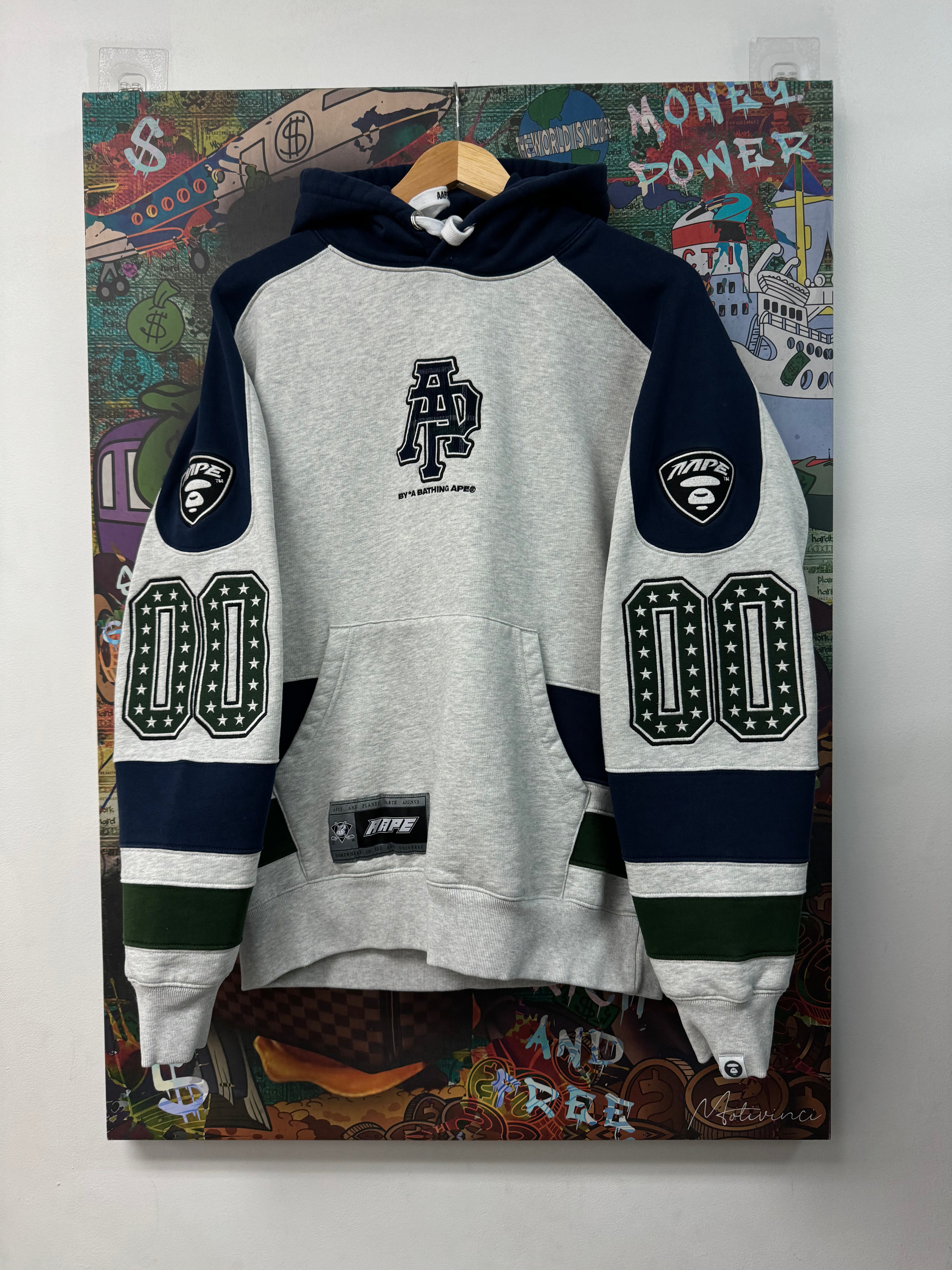 AAPE Grey Navy Hoodie