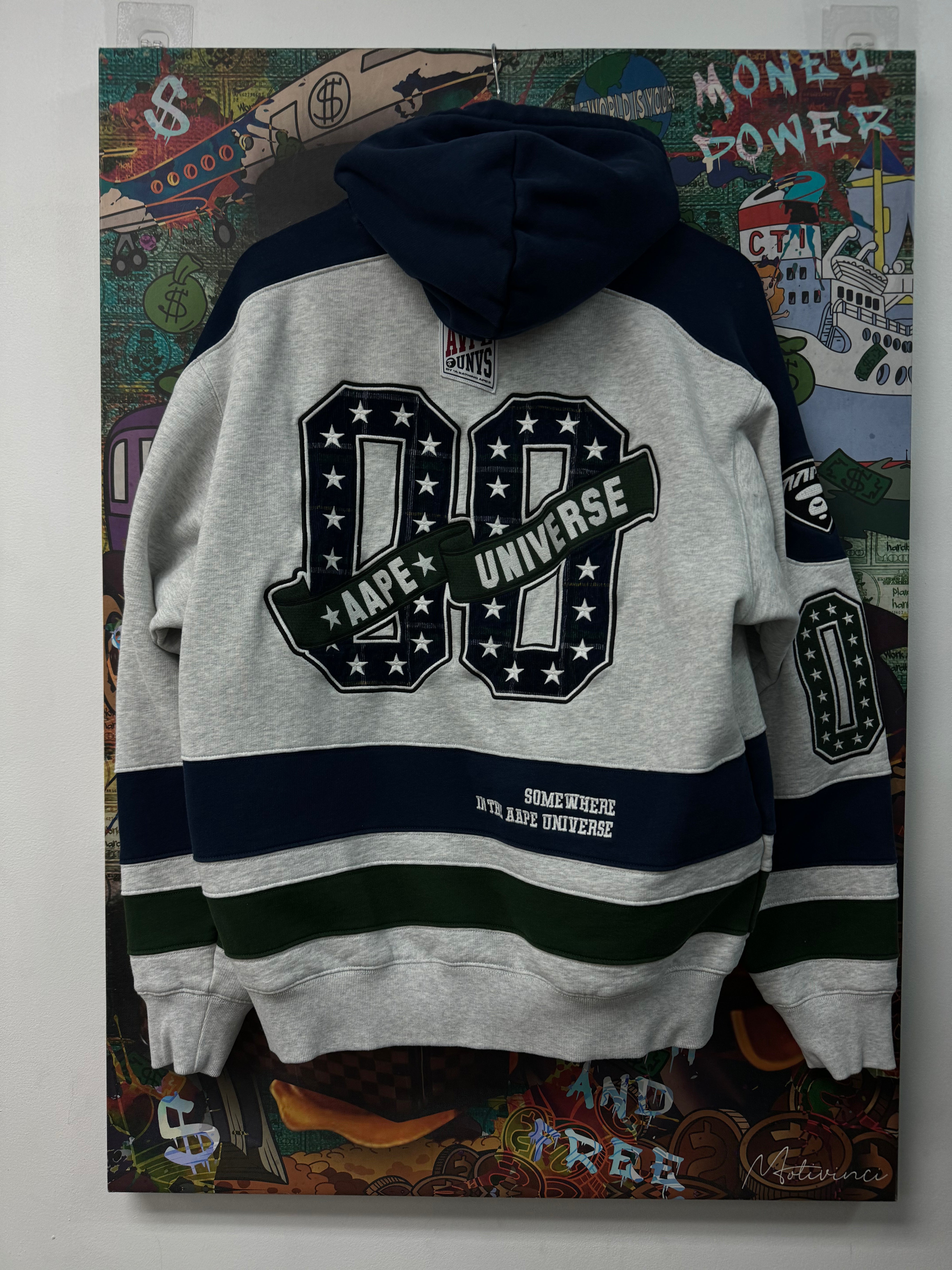 AAPE Grey Navy Hoodie