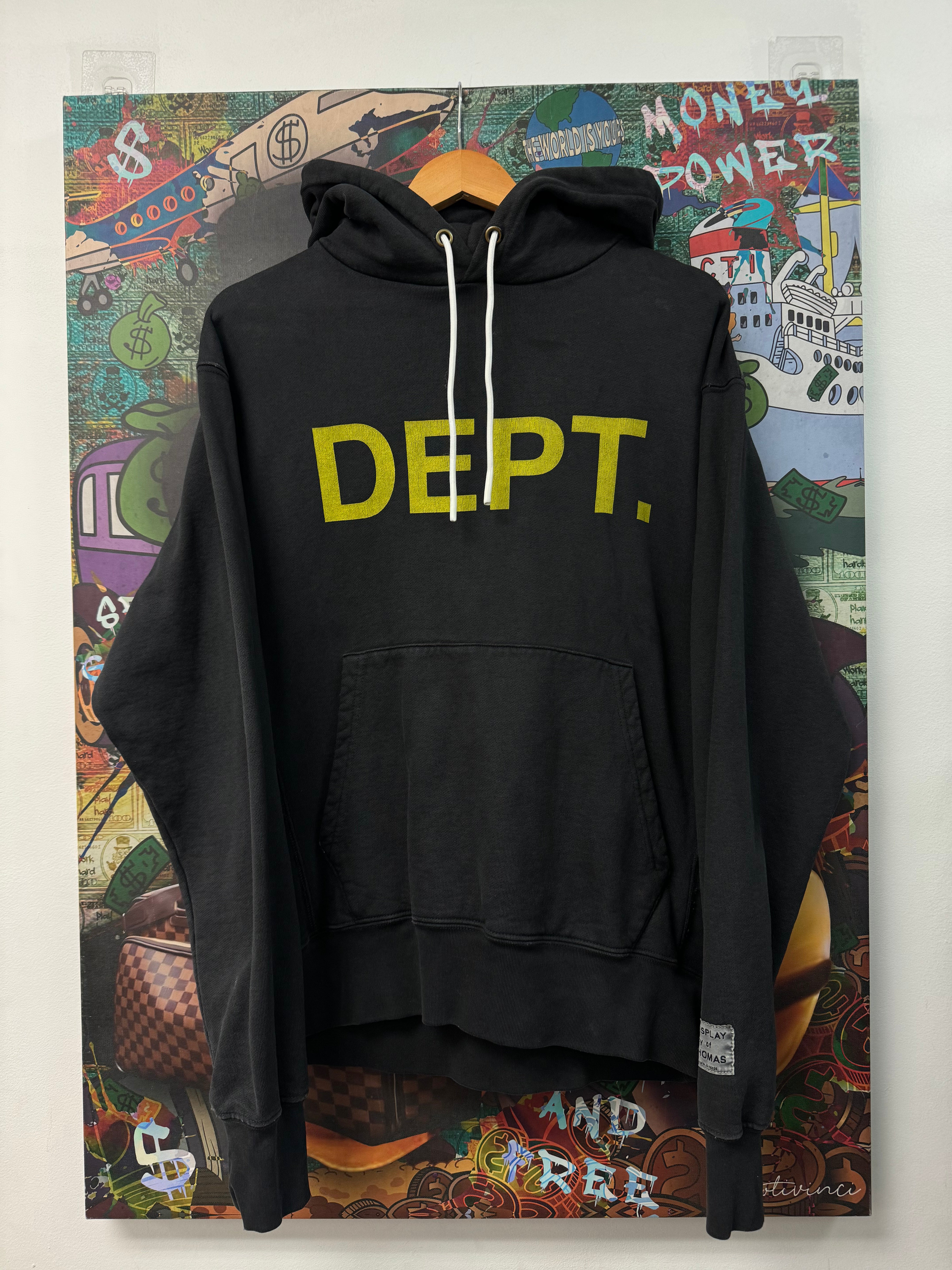 Gallery Dept Black Yellow Hoodie