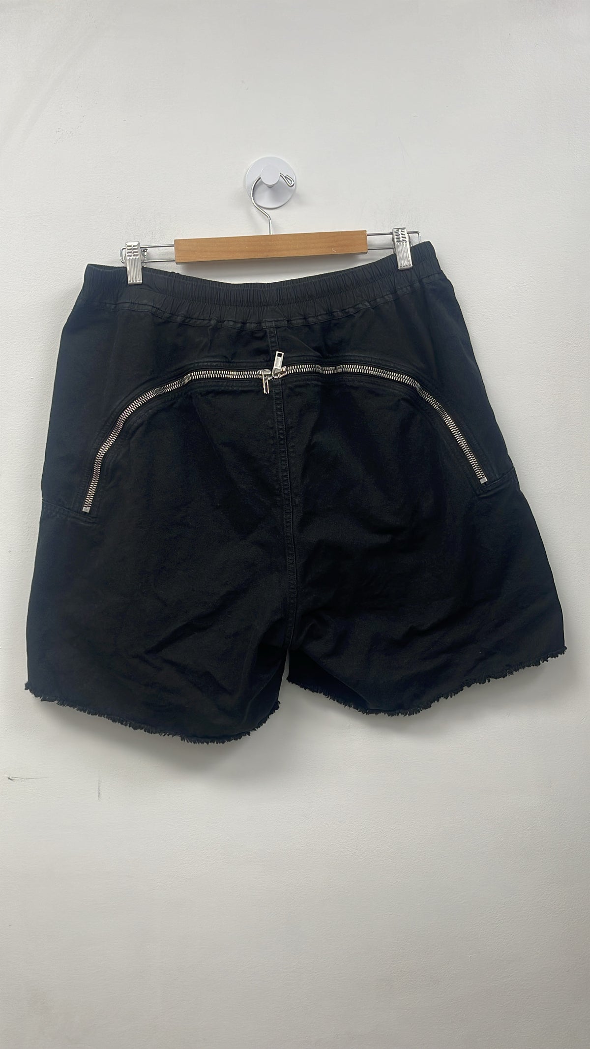Rick Owens Black Long Boxer Canvas Shorts