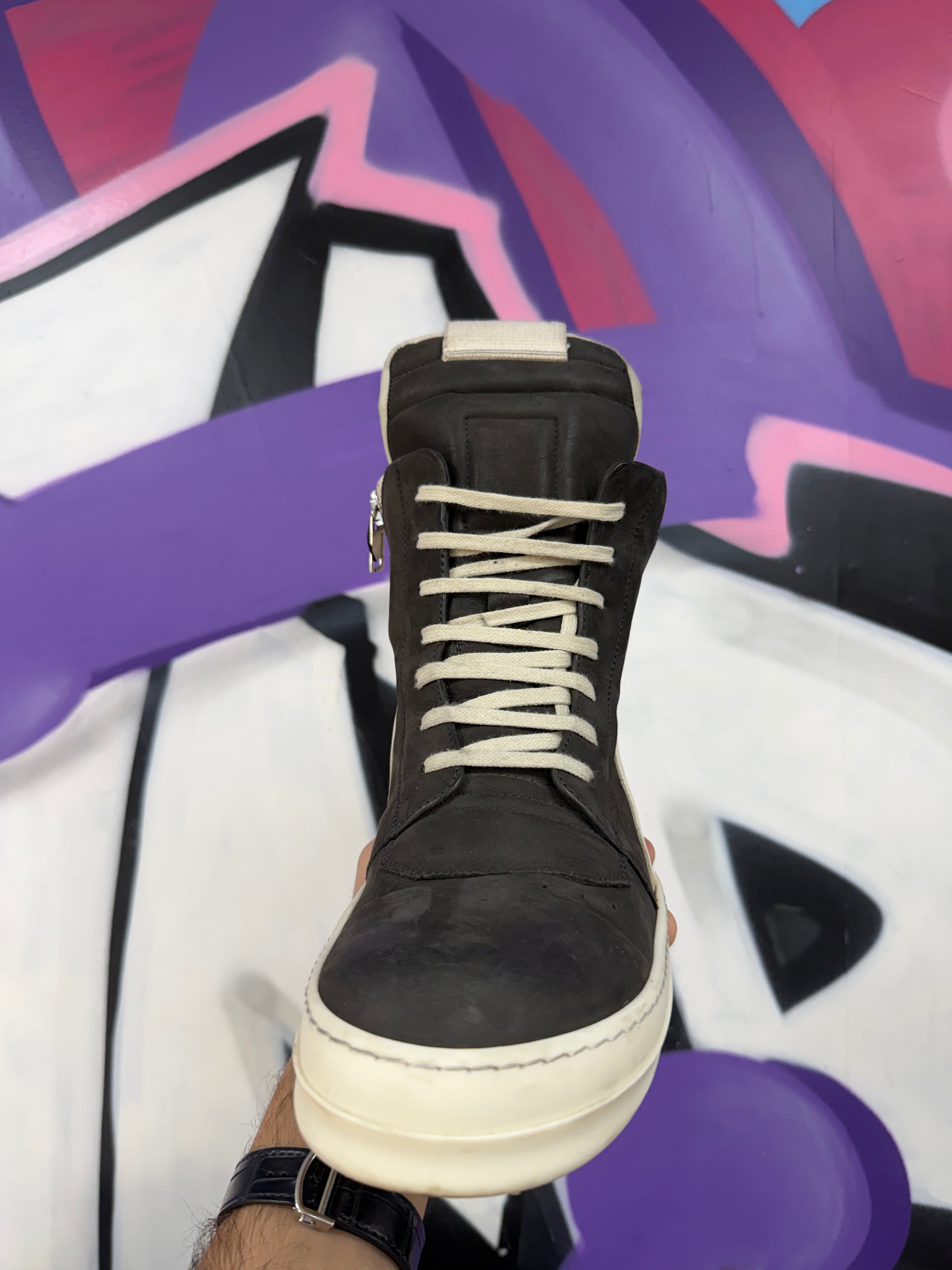 Rick Owens Dark Dust Geobasket Sneakers