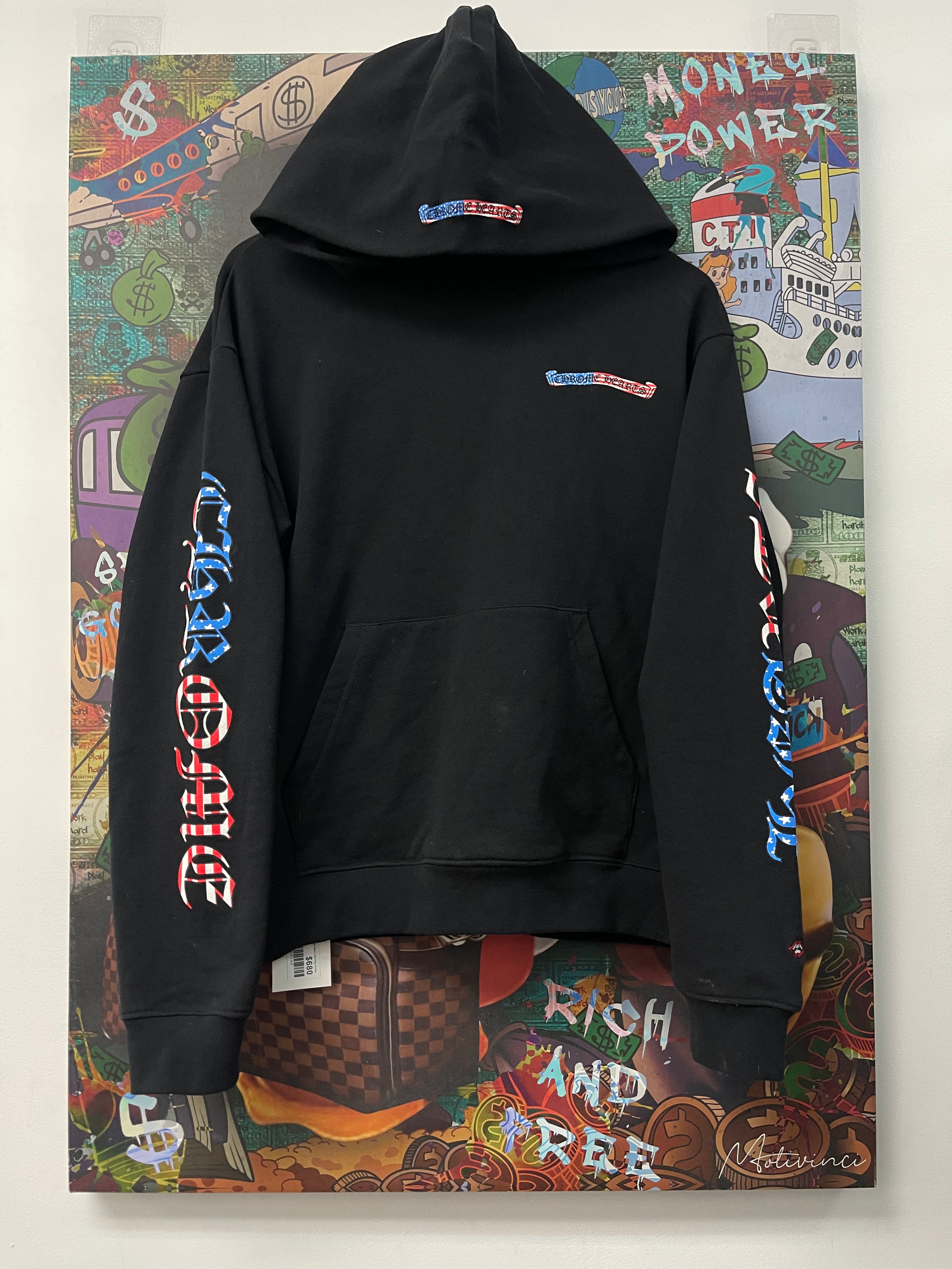 Chrome Hearts Matty Boy Black USA Flag Hoodie