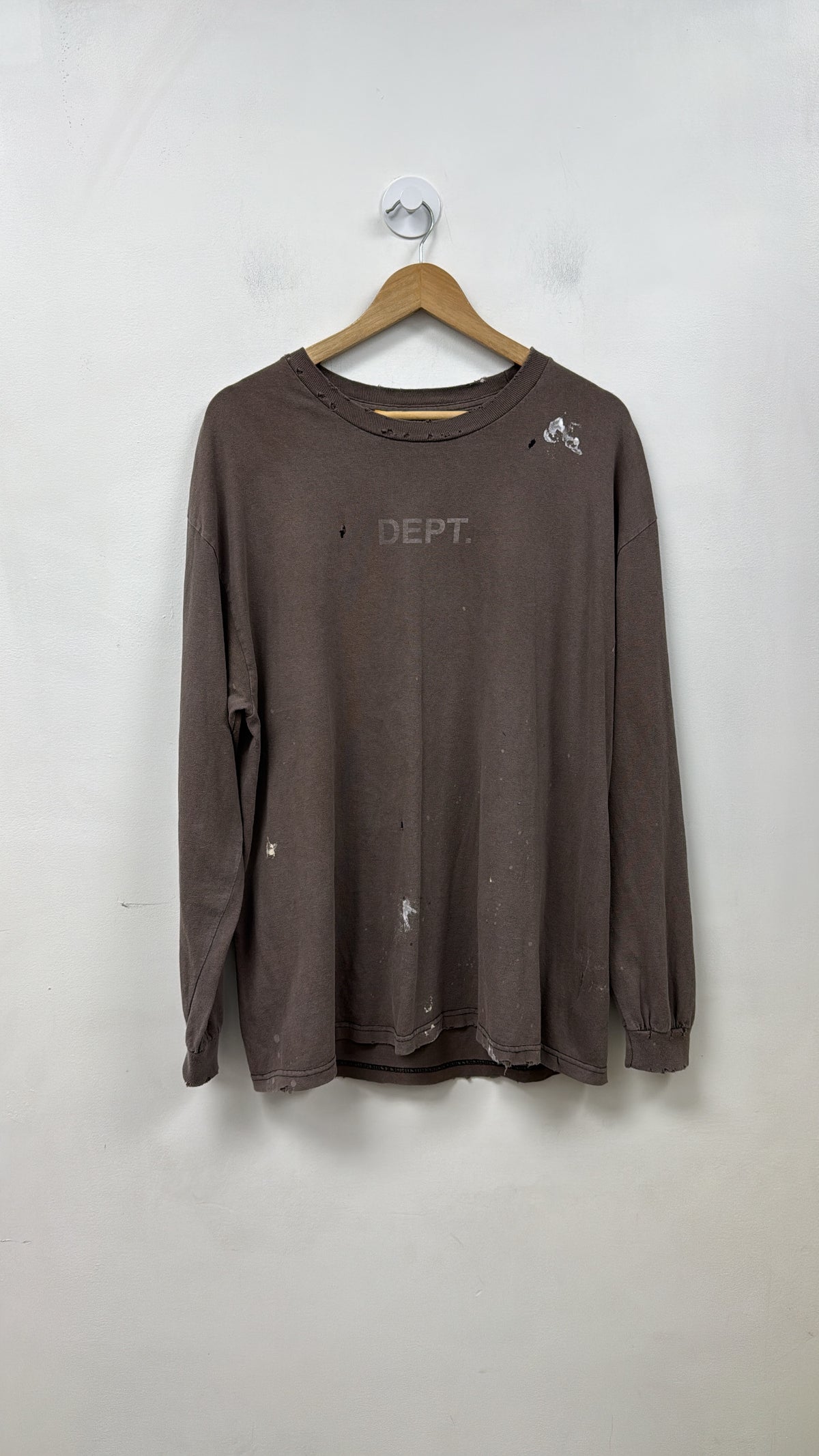 Gallery Dept Brown Logo Paint Splatter LS Tee