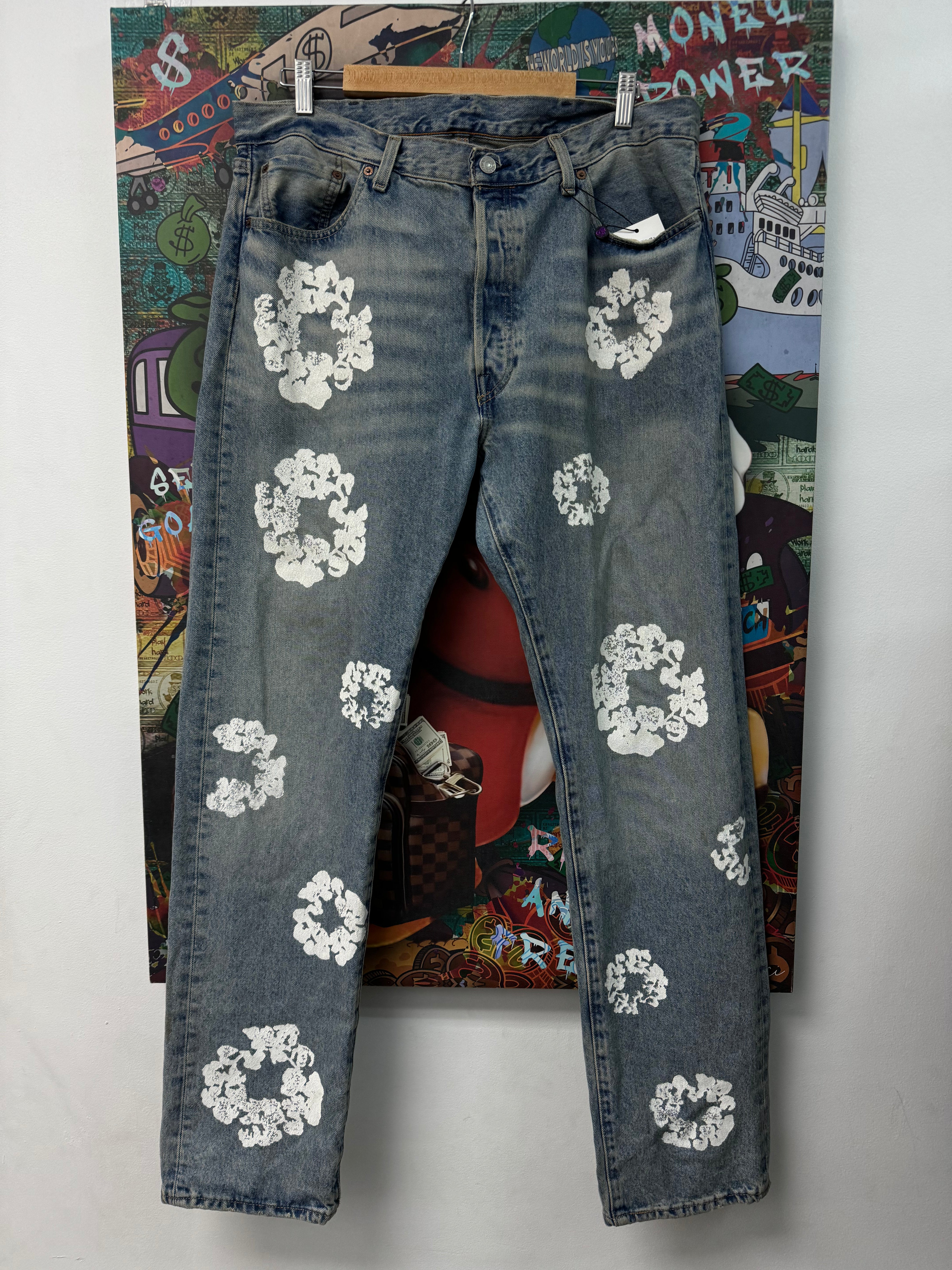 Denim Tears Light Wash Cotton Wreath Jeans
