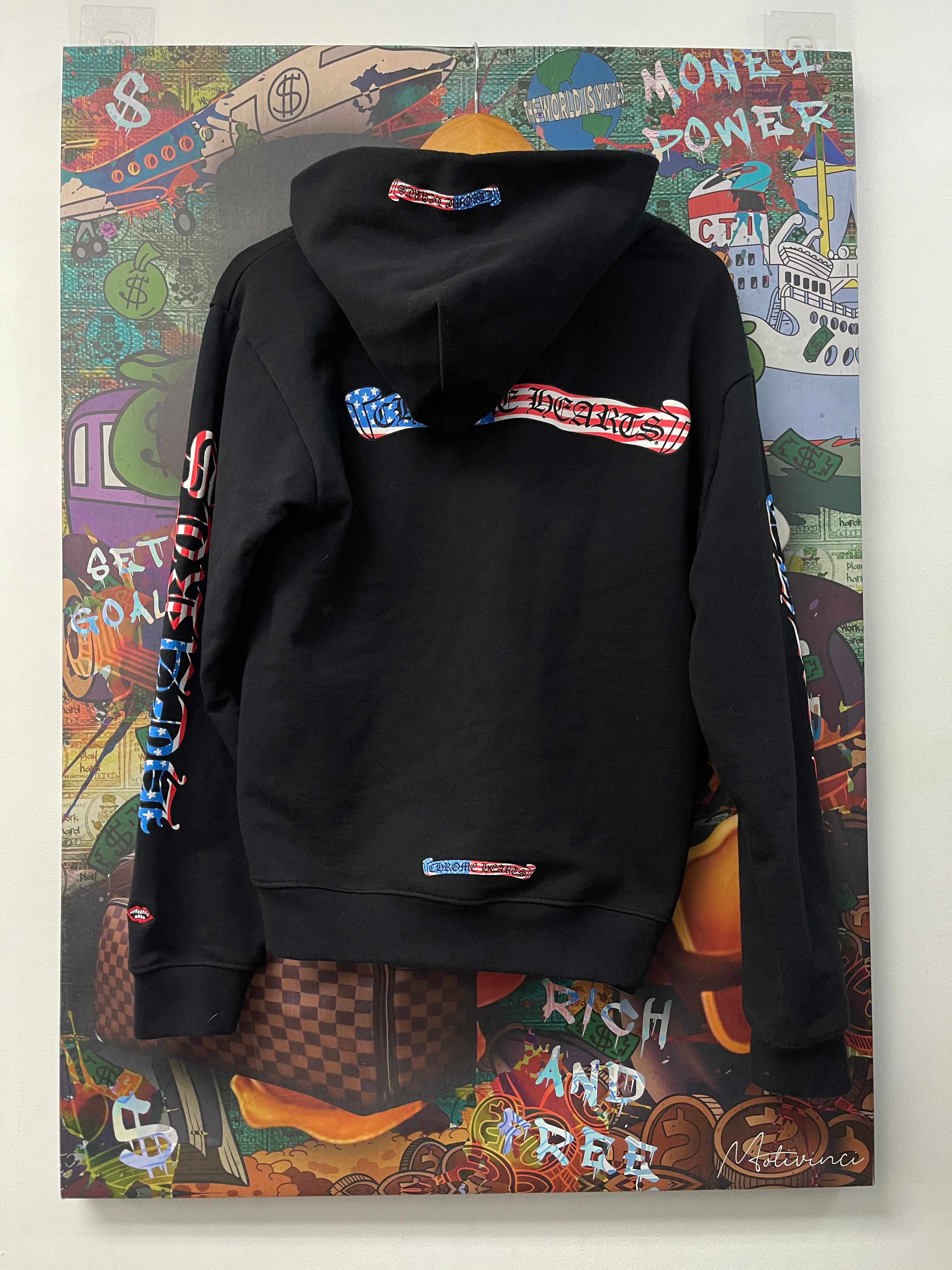 Chrome Hearts Matty Boy Black USA Flag Hoodie