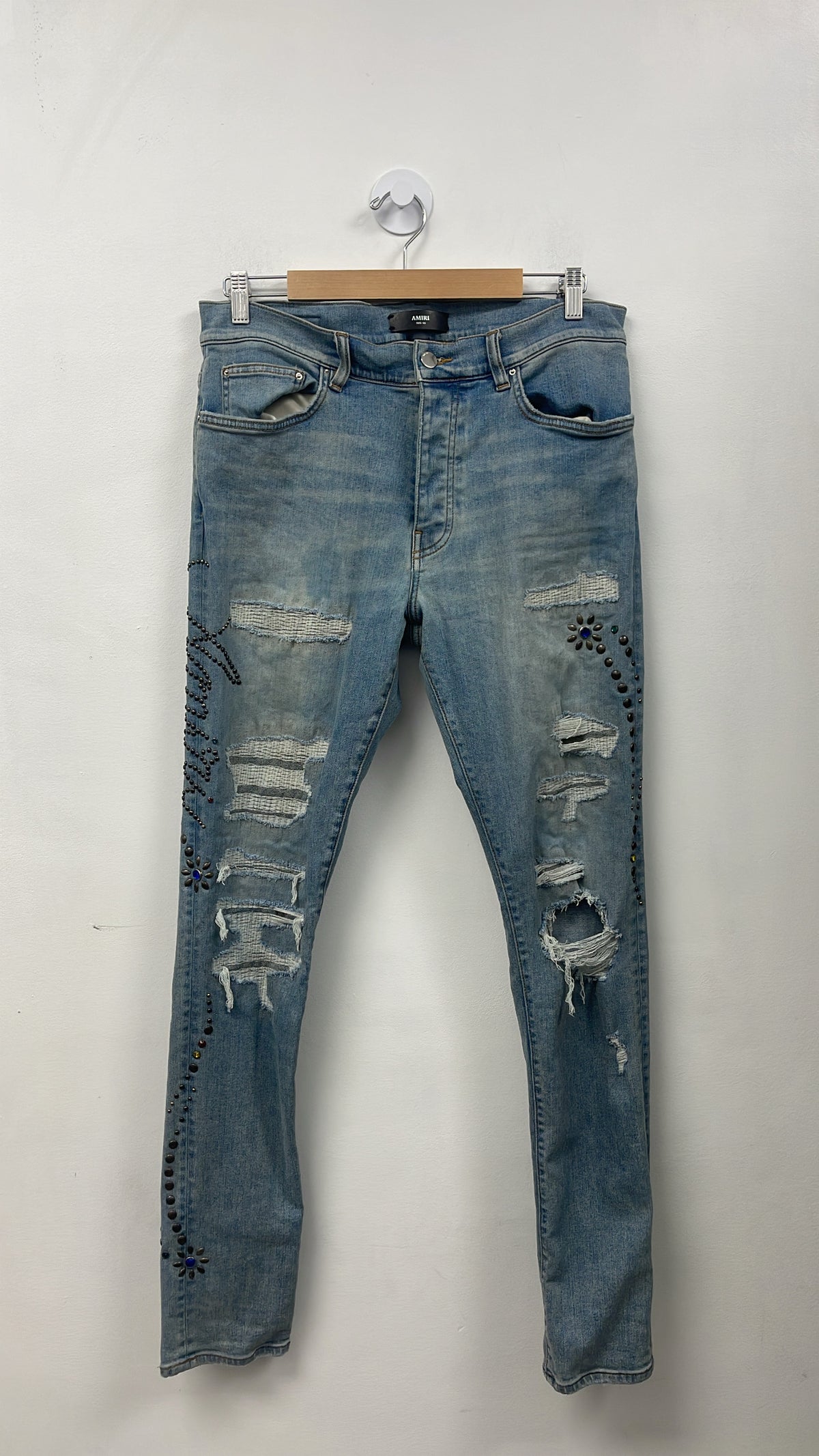 Amiri Vintage Wash Gem Studded jeans