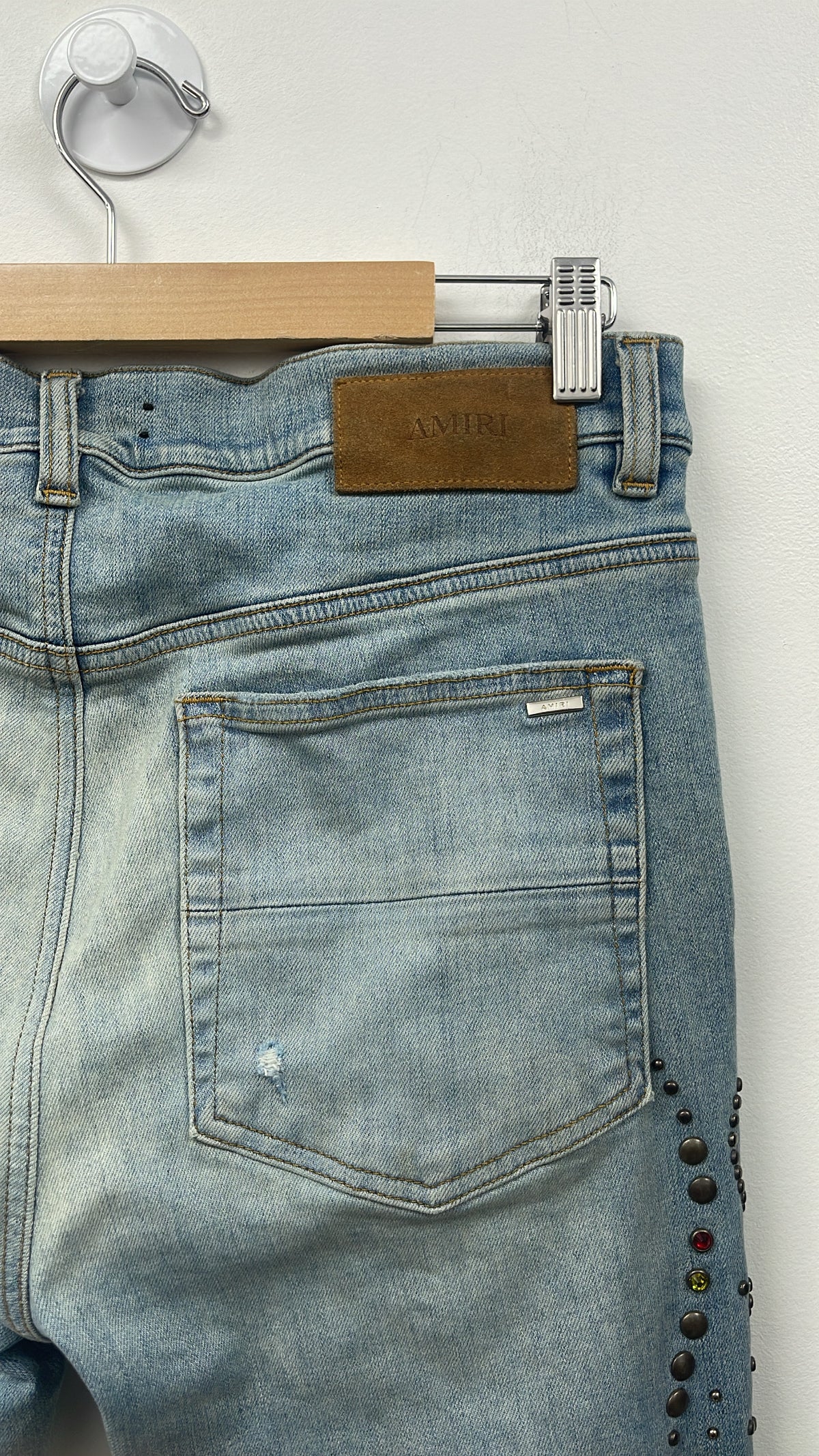 Amiri Vintage Wash Gem Studded jeans
