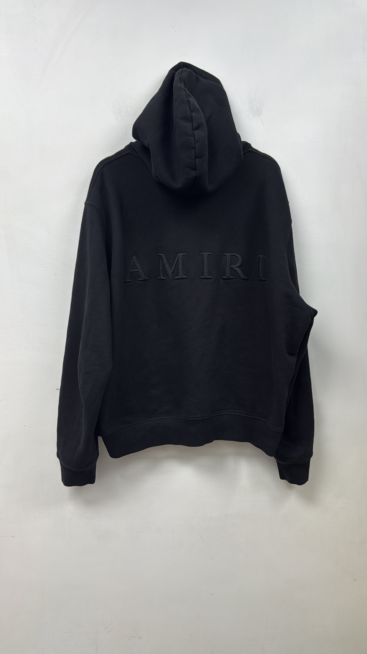 Amiri Black Embroidered Tonal Logo Hoodie