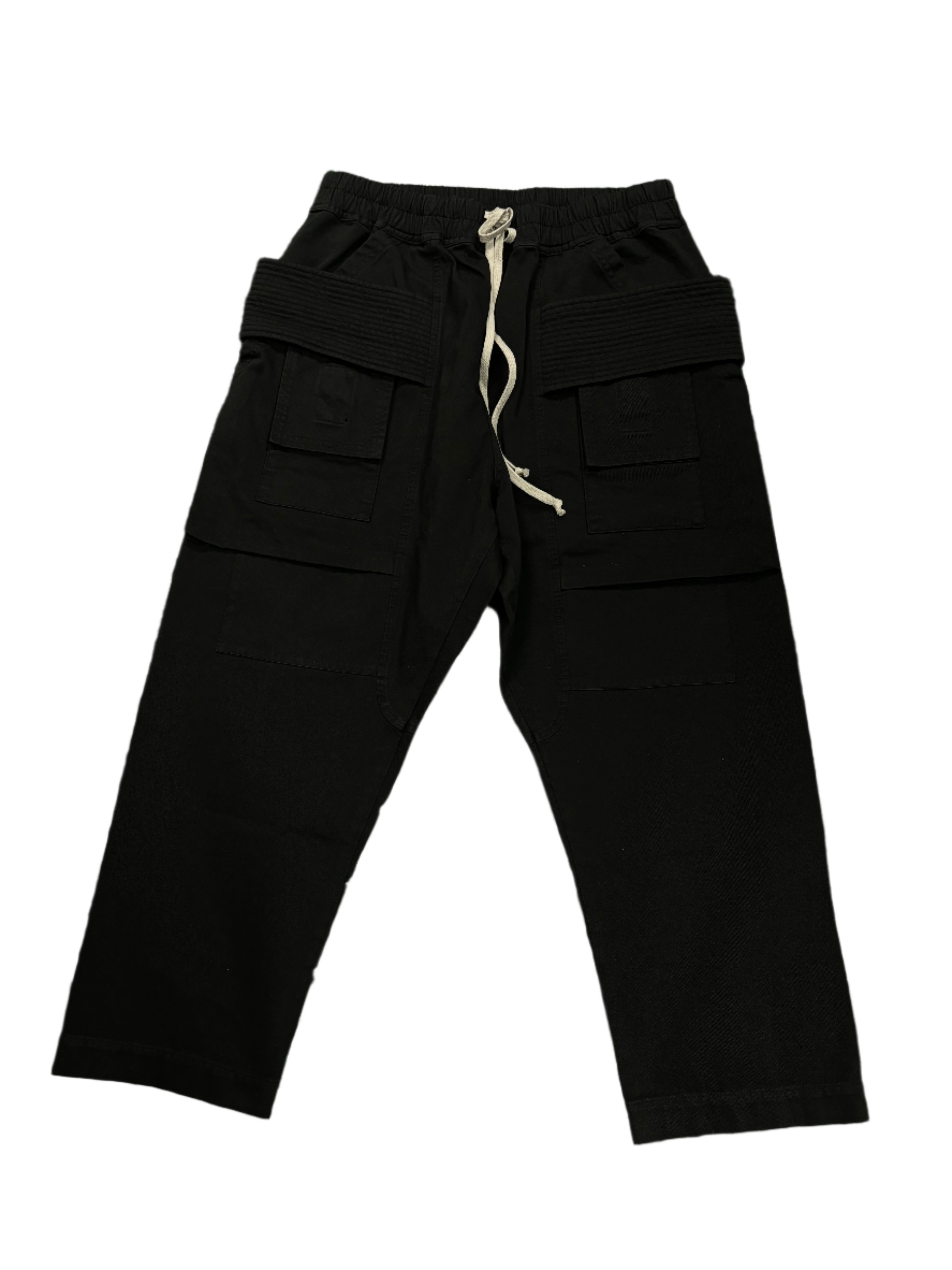 Rick Owens Black Cargo Creatch Dropped Pants