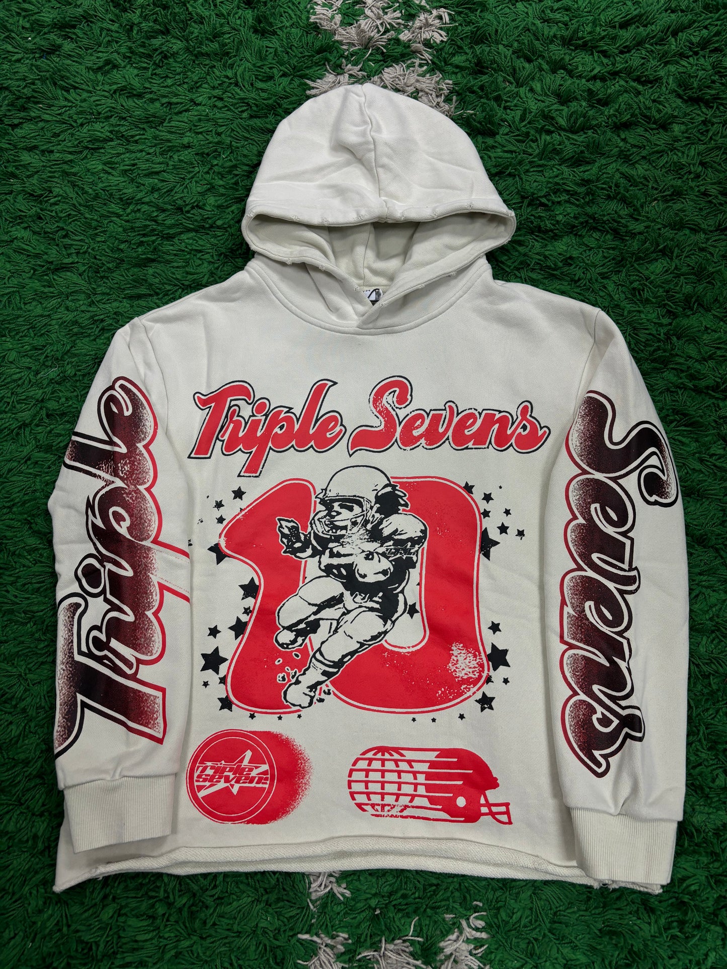 Triple 7 All Star Hoodie White Red New