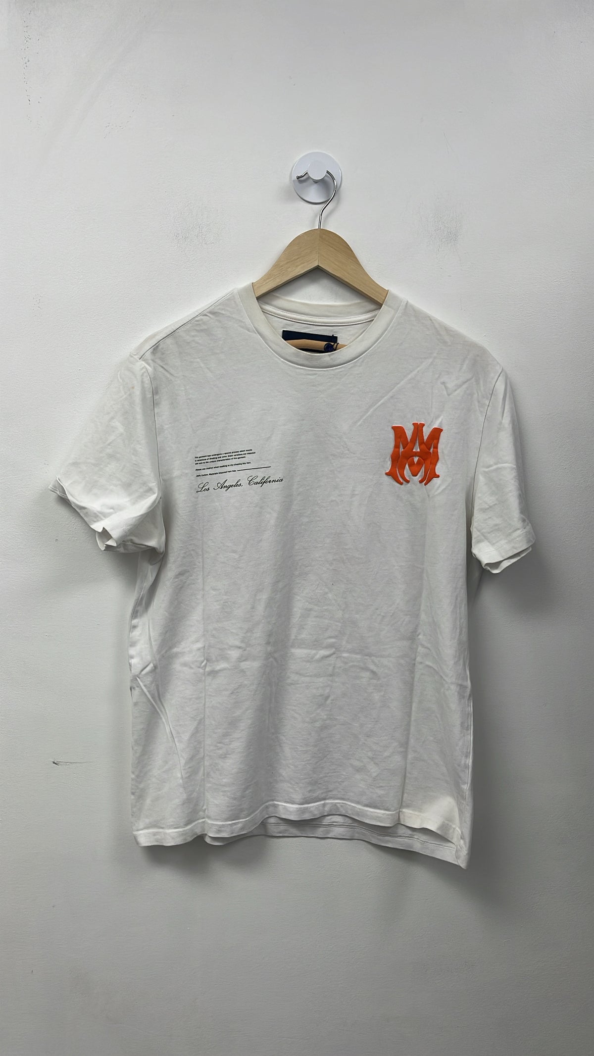 Amiri White Orange Stencil Tee