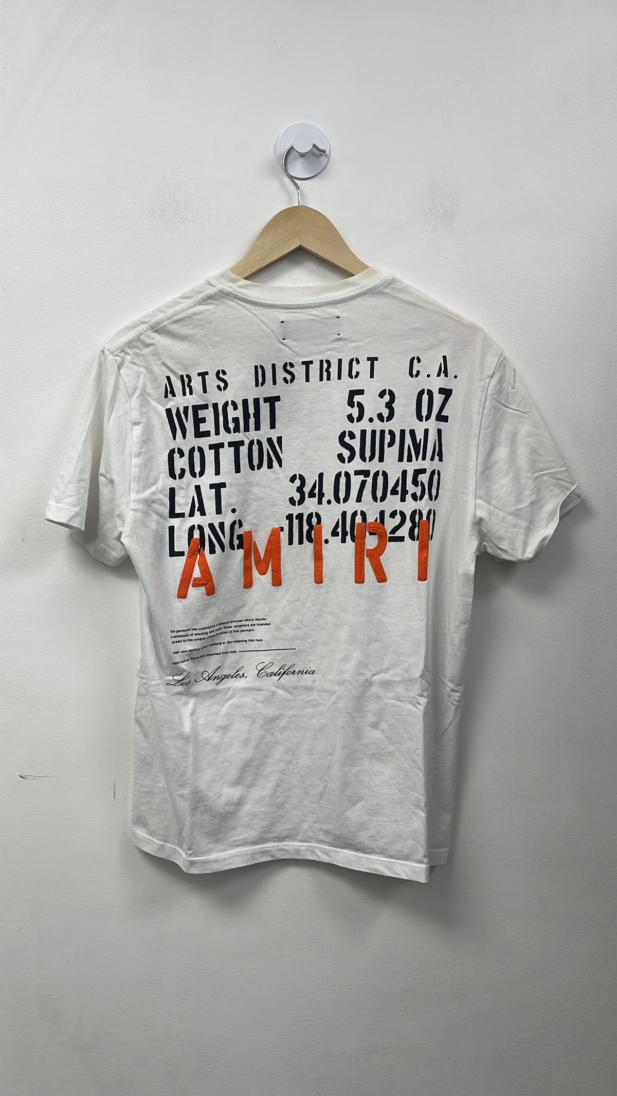 Amiri White Orange Stencil Tee