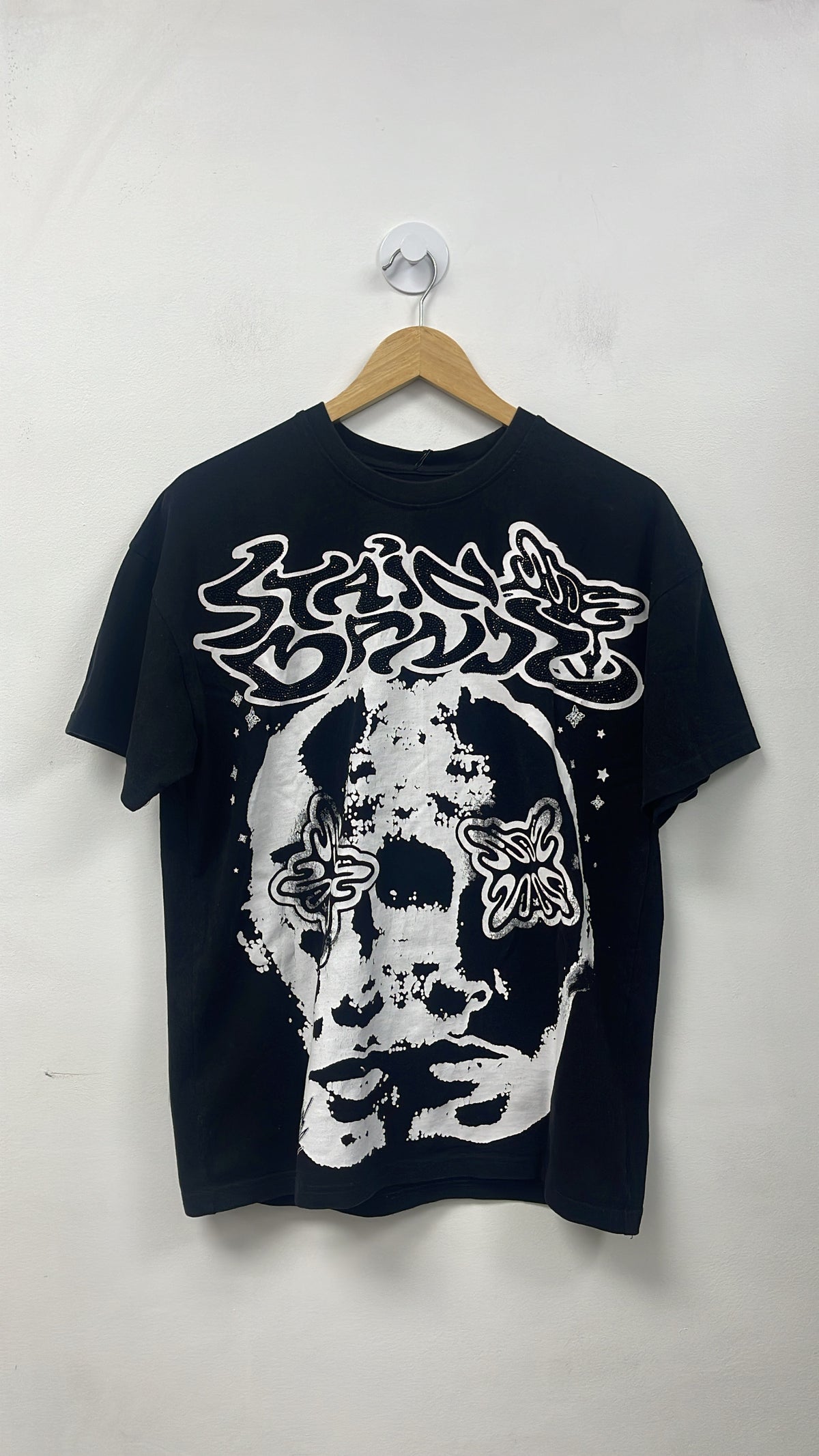 SB Studios Black Rhinestone Logo Tee