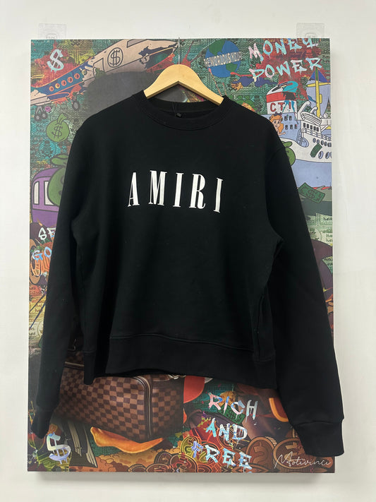 Amiri Crewneck Black Core Logo Used Medium