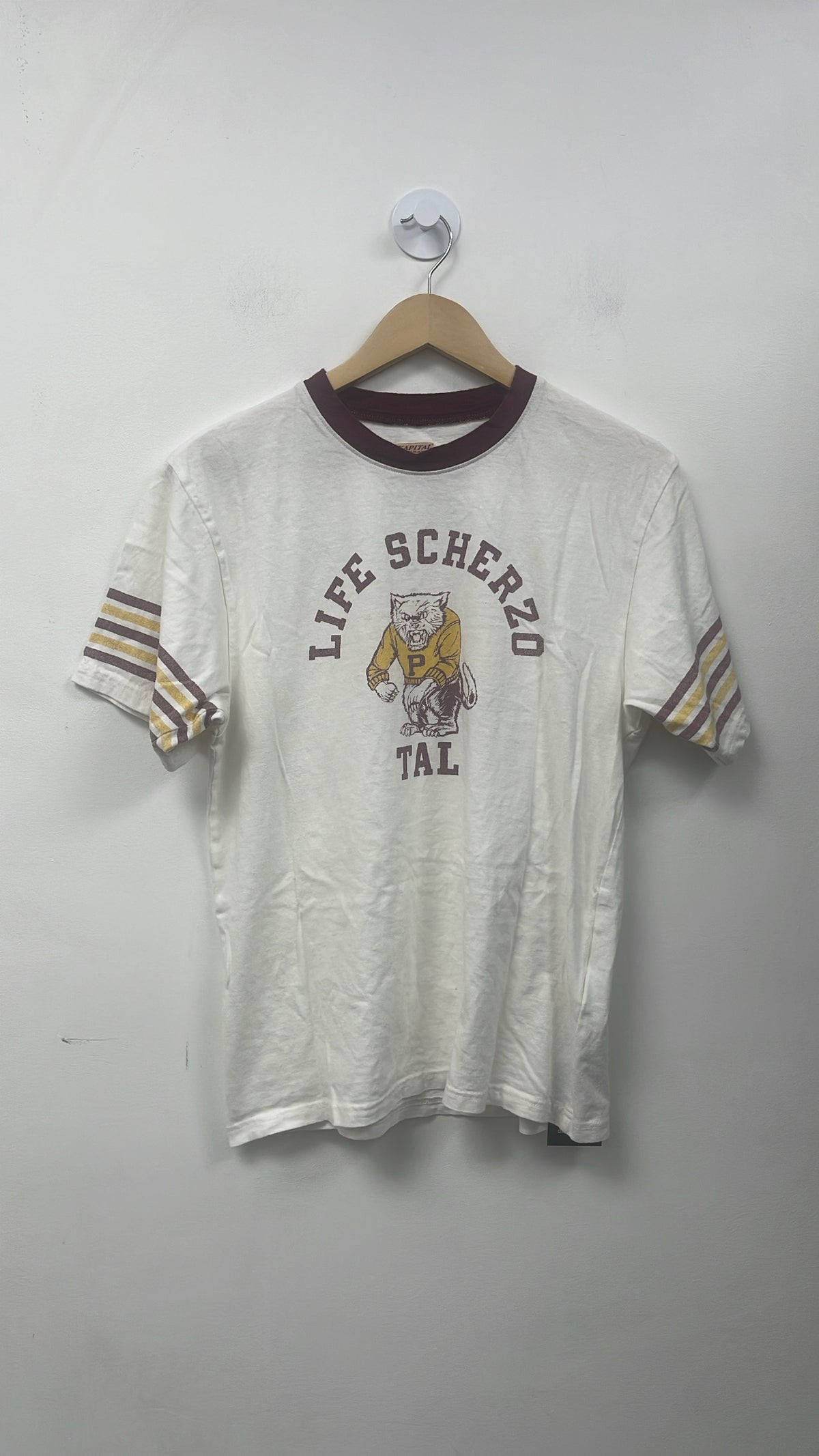 Kapital Burgundy Yellow Varsity Tee