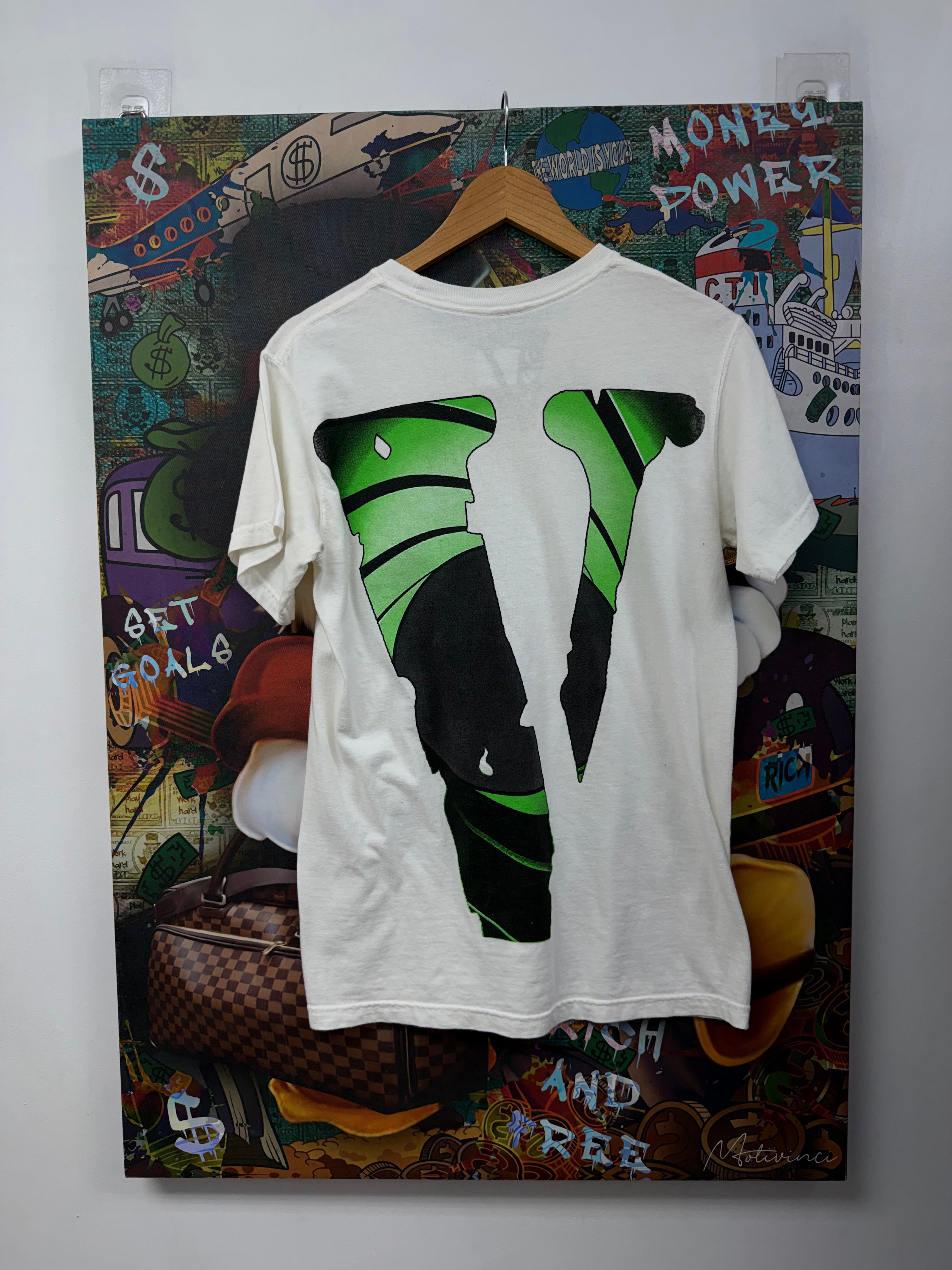 Vlone White Black Green Smile Tee