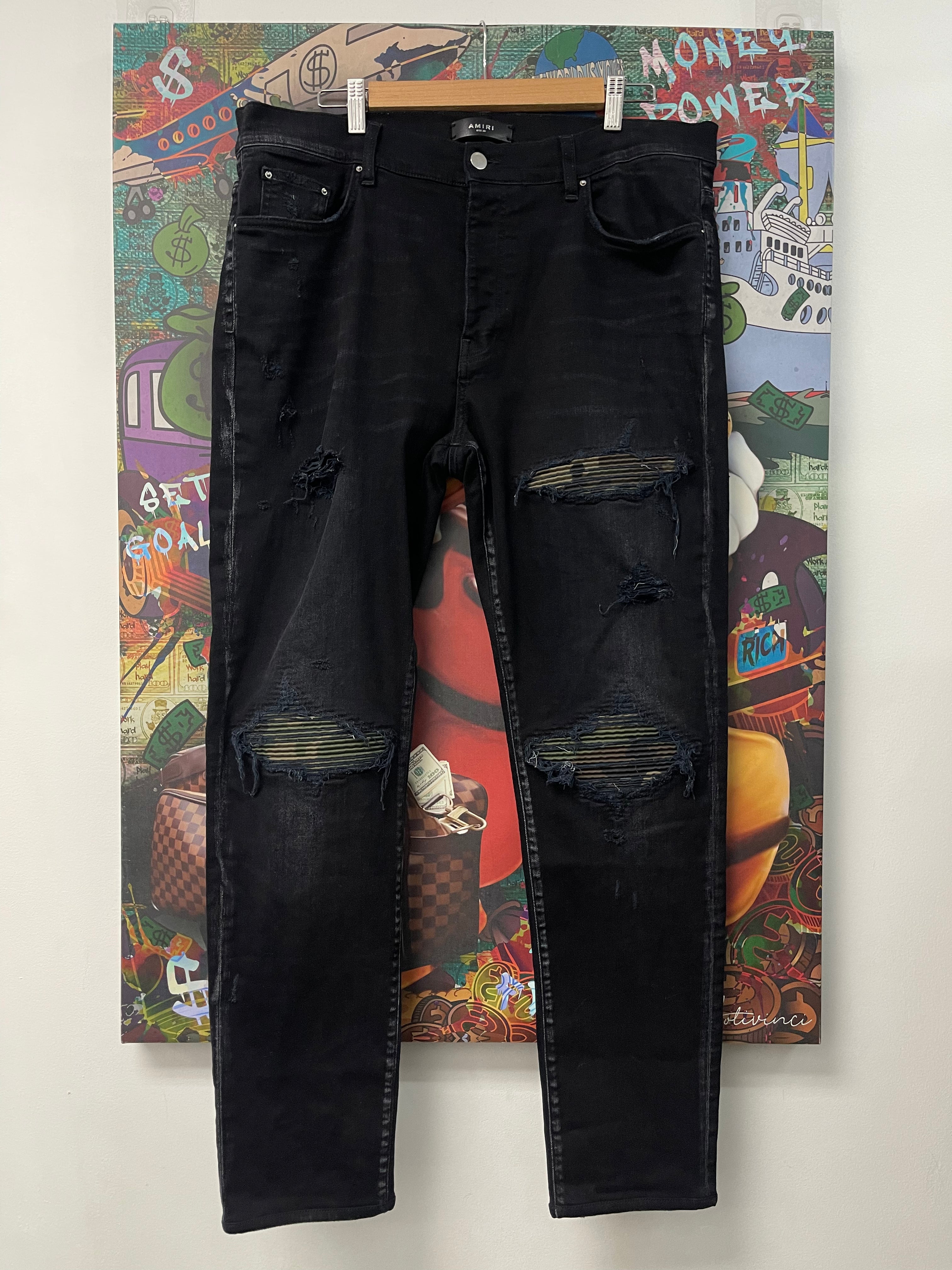 Amiri Black Wash Camo Patch mx1 Jean