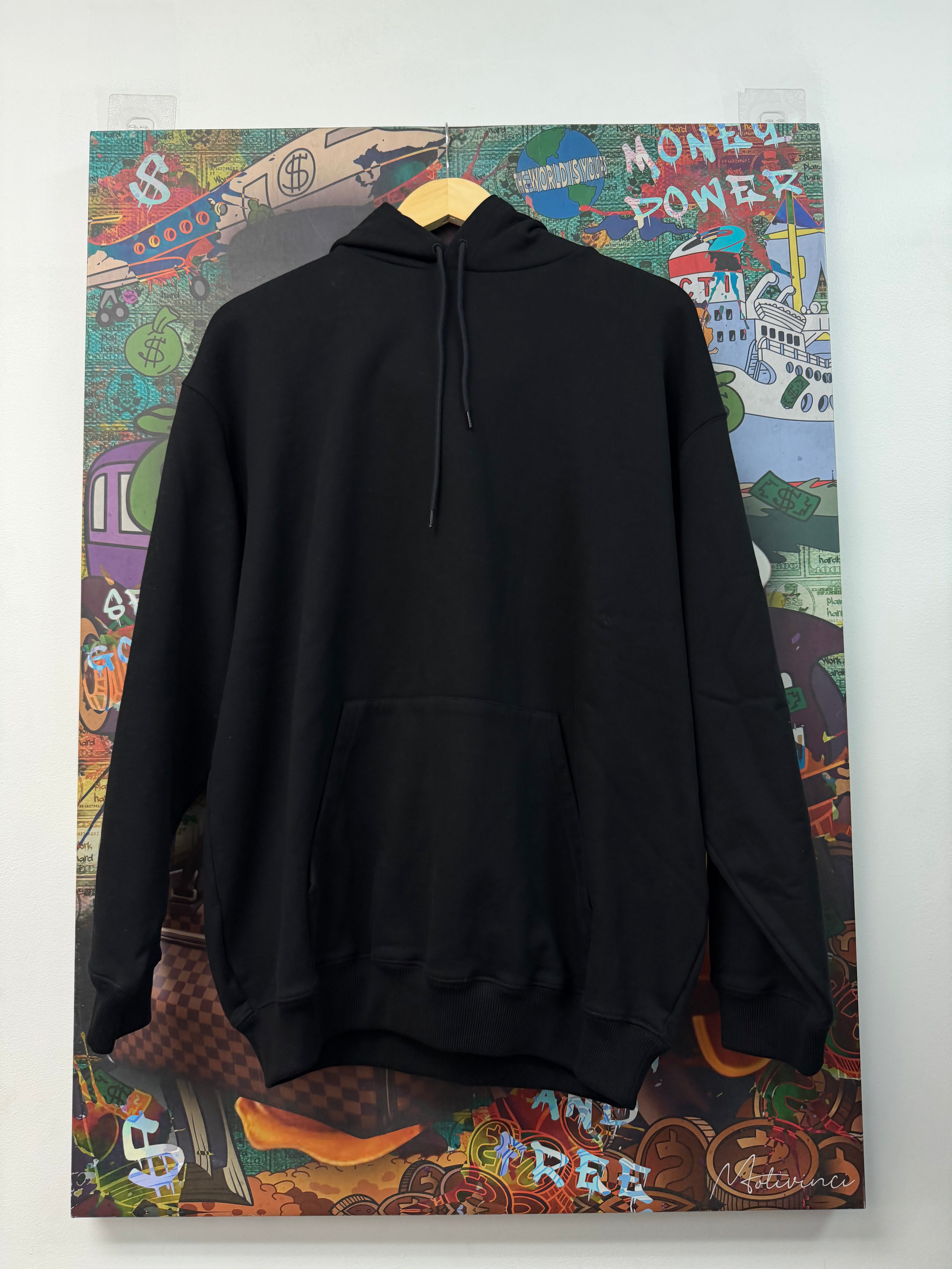 Balenciaga Black White Back Logo Hoodie
