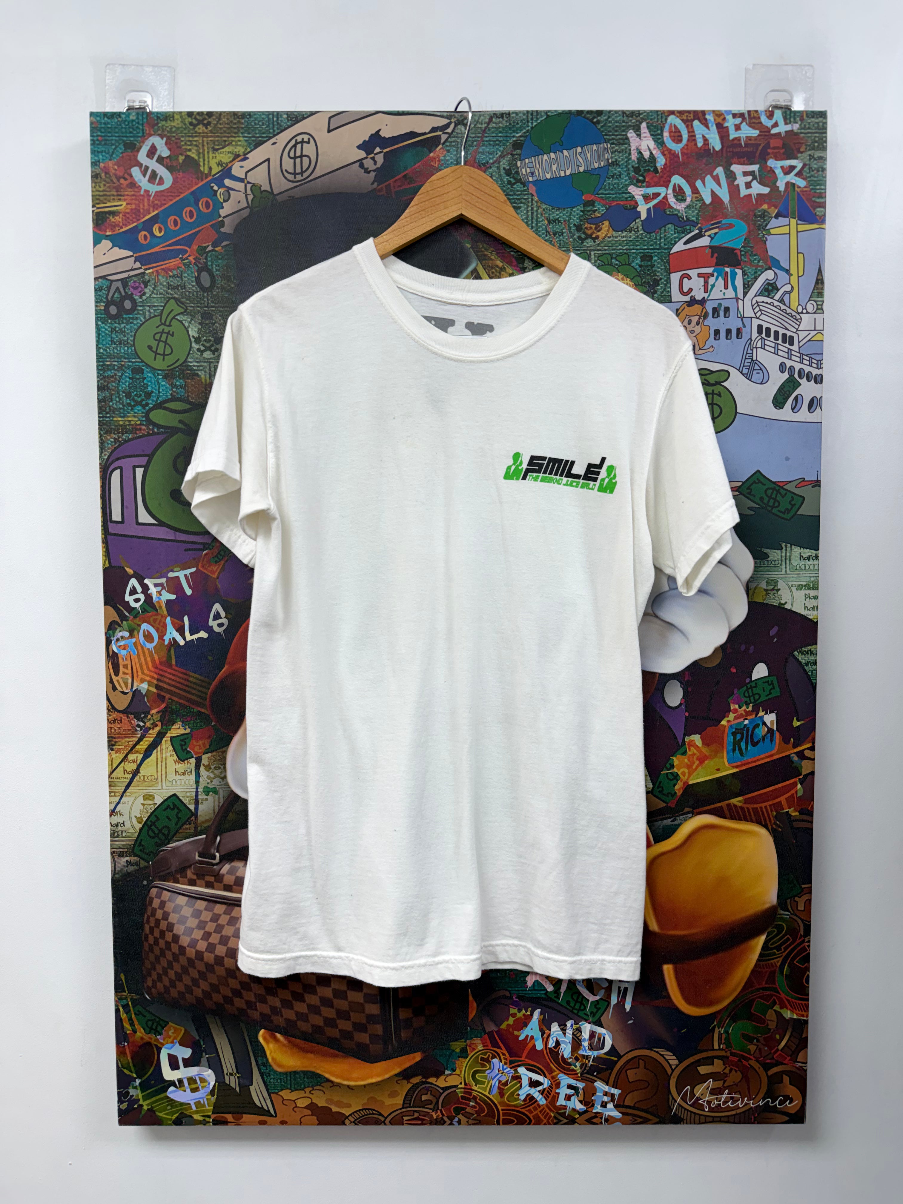 Vlone White Black Green Smile Tee