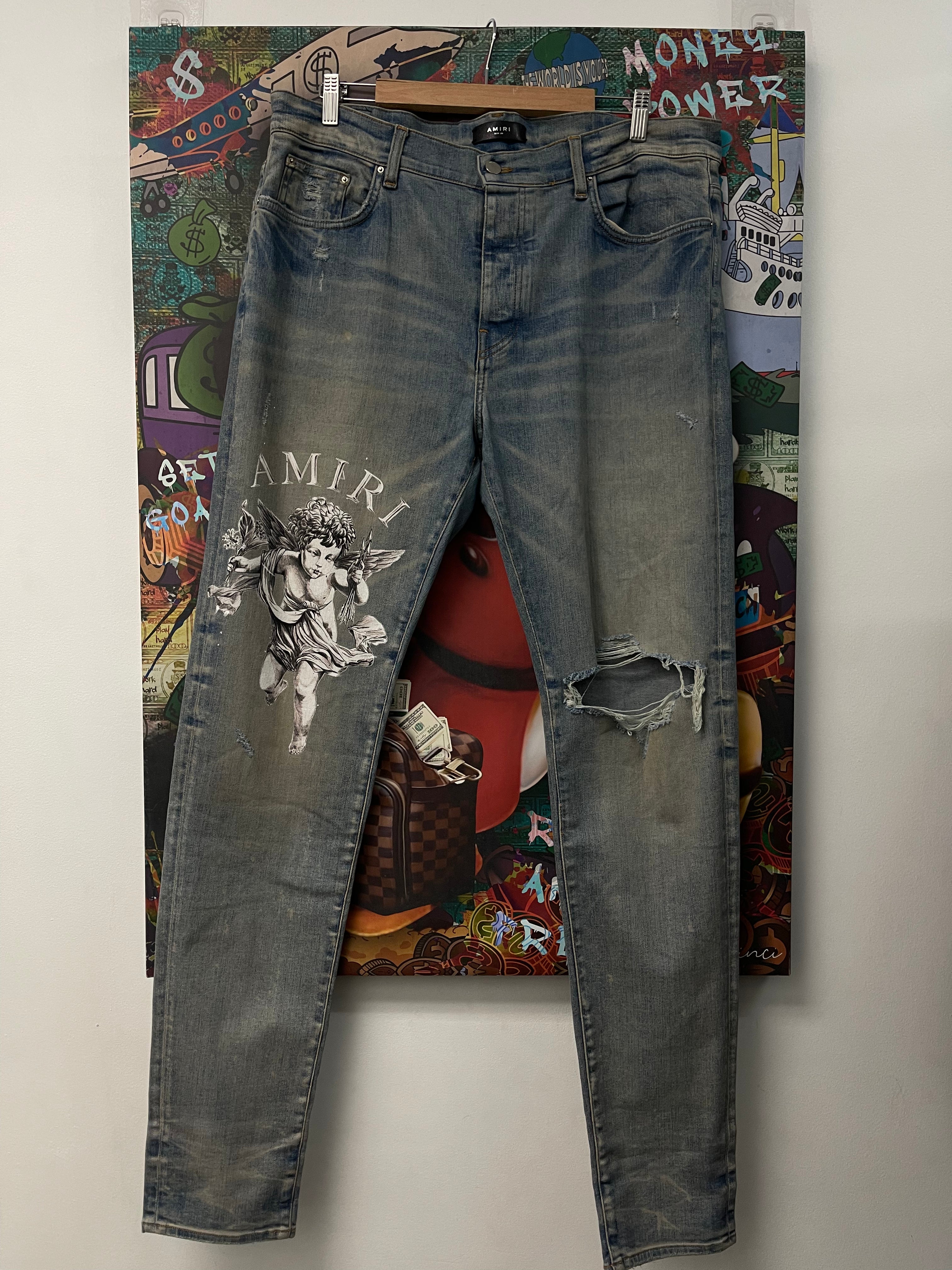 Amiri Light Wash Cherub Jeans