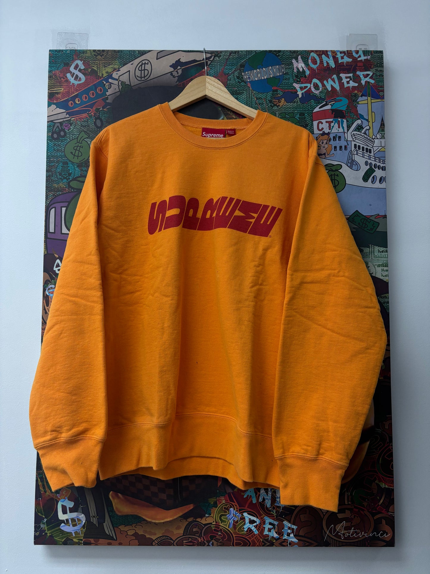 Supreme Yellow Red Turn Logo Crewneck Used