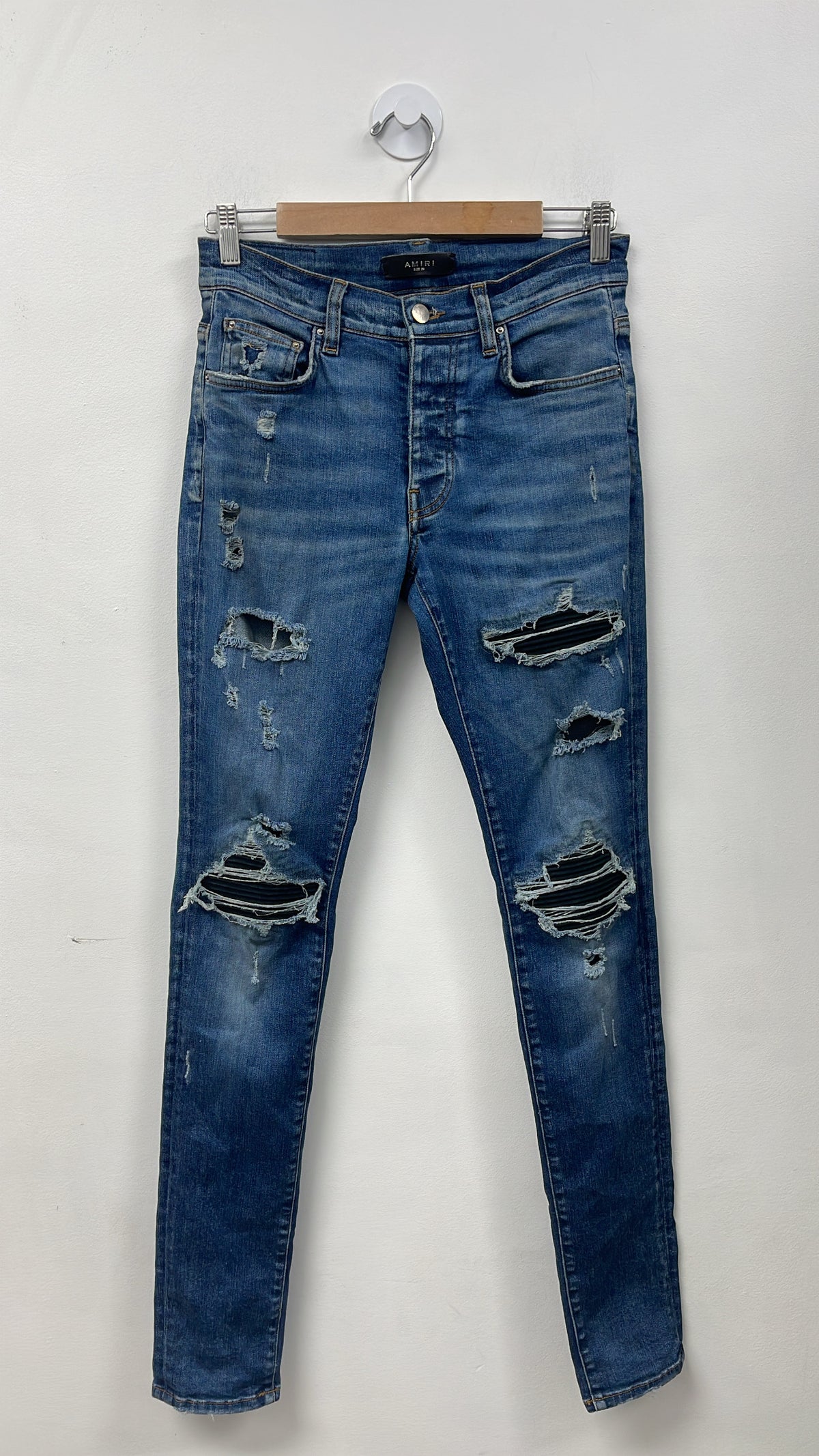 Amiri MX1 Deep Classic Black Velour Patch Jeans