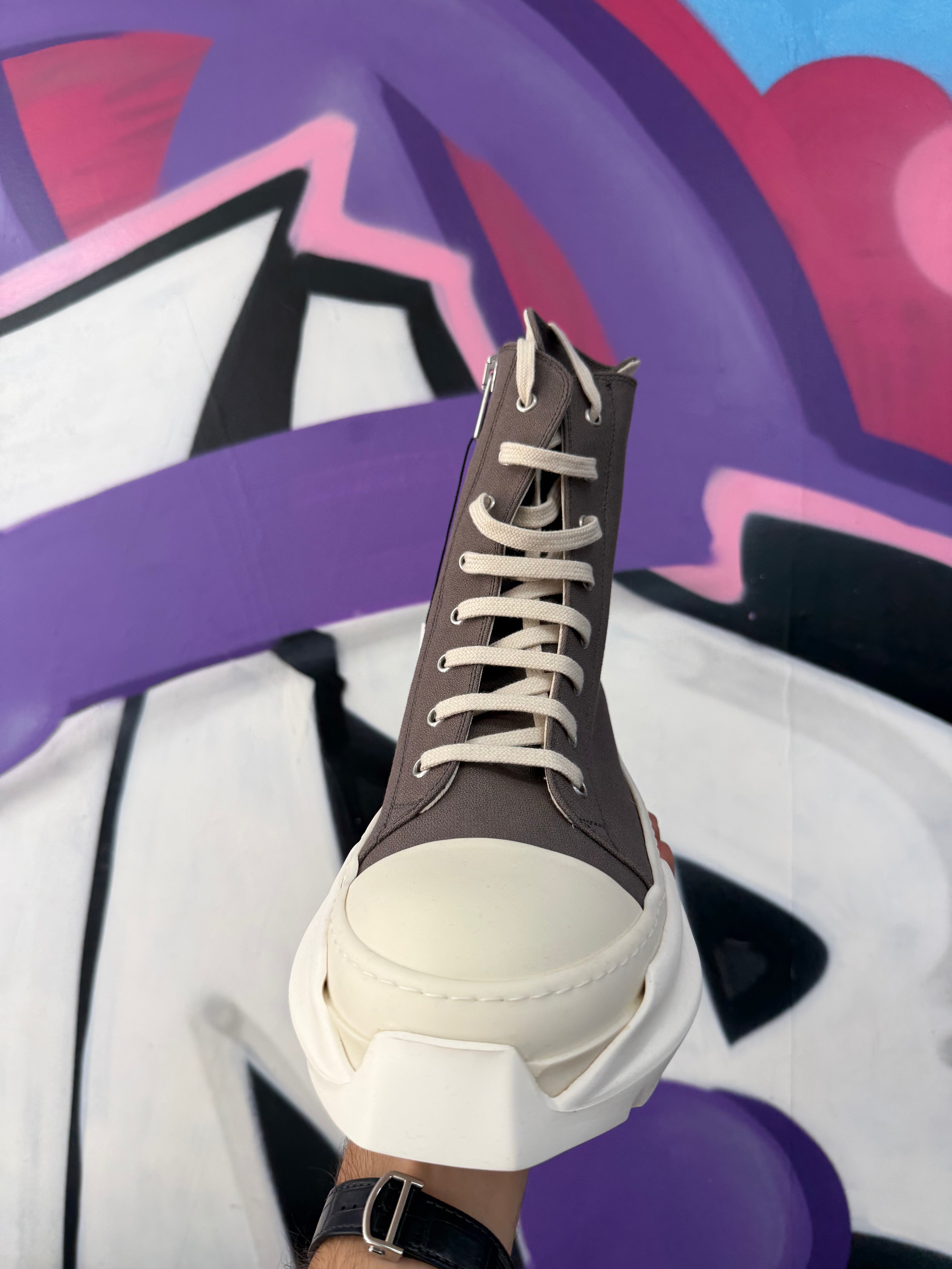 Rick Owens Dust Abstract Hi Sneakers