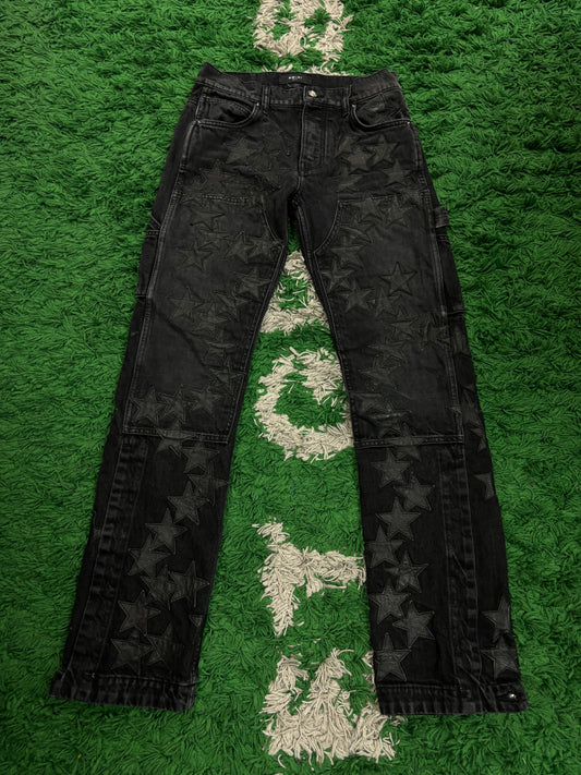 Amiri Cargo Jeans Black Chemist Stars Used 28 N/A