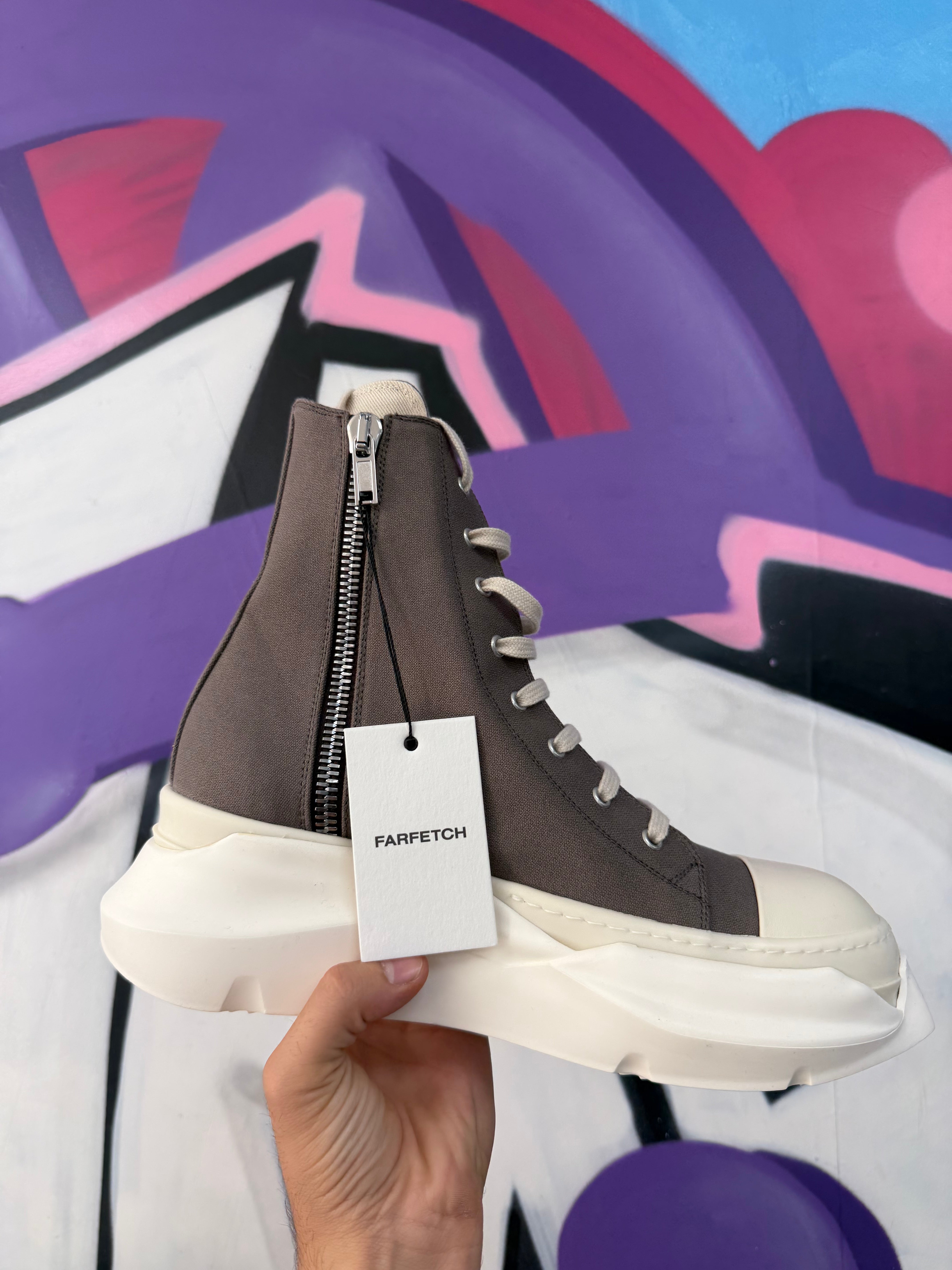 Rick Owens Dust Abstract Hi Sneakers